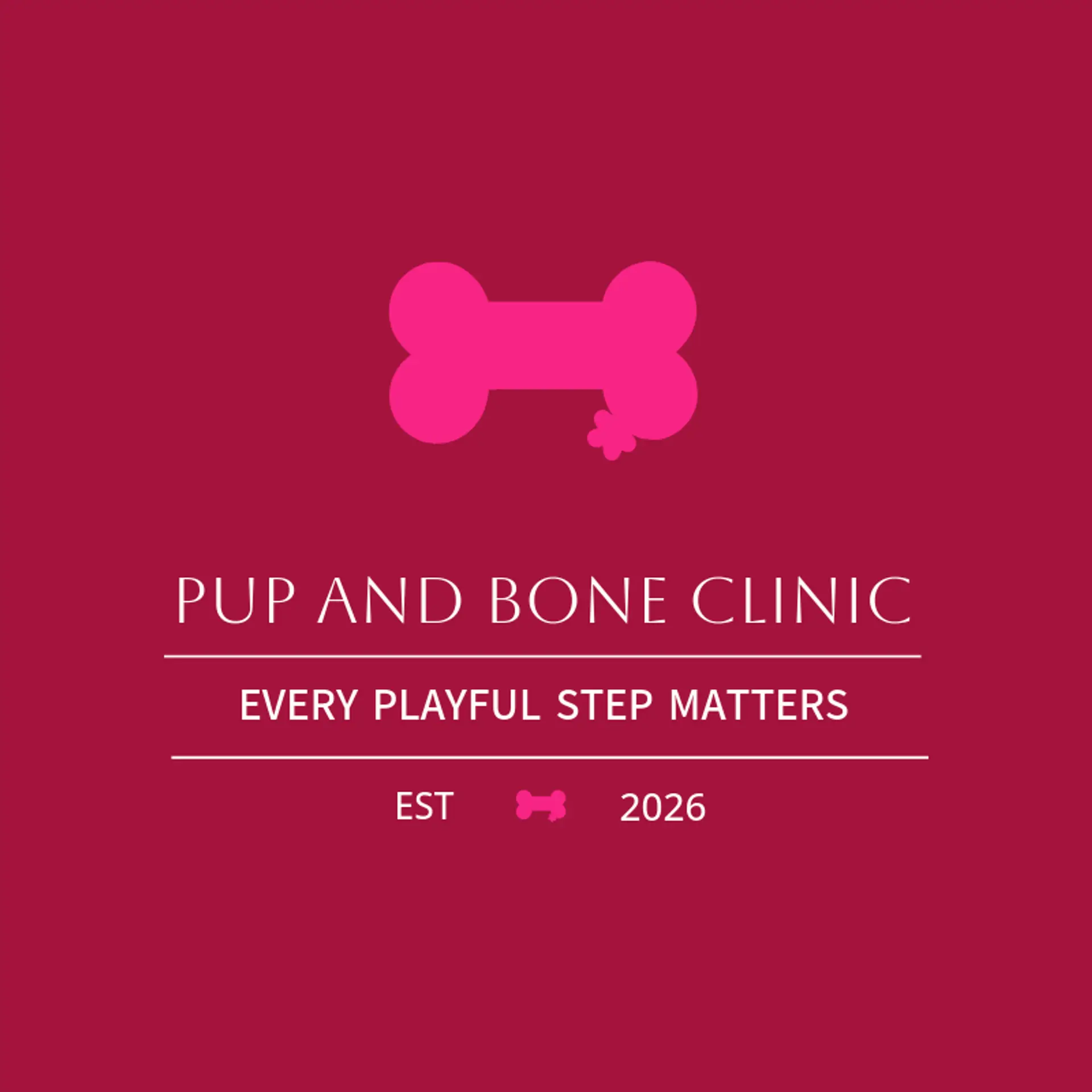 Pup and Bone Clinic logo for veterinary