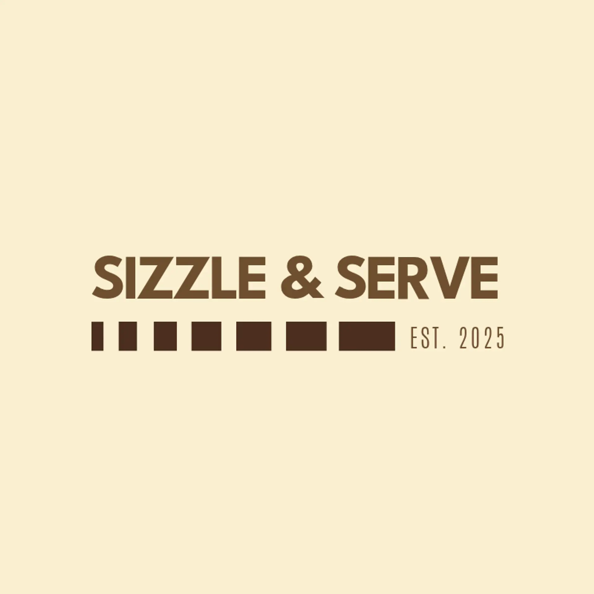 Sizzle & Serve logo for bbq restaurant