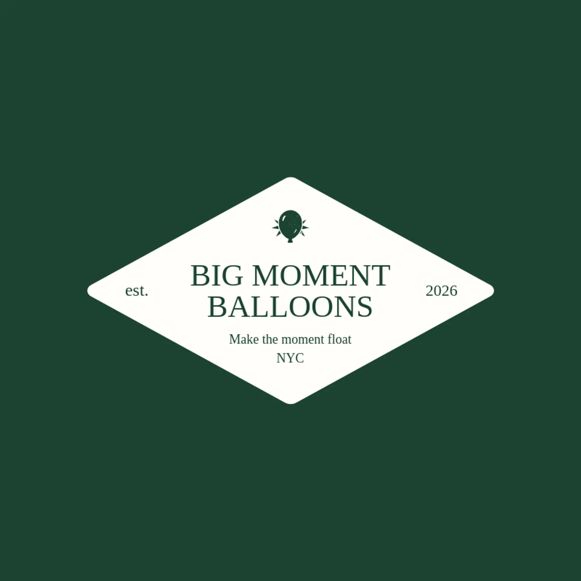 Big Moment Balloons logo for balloon