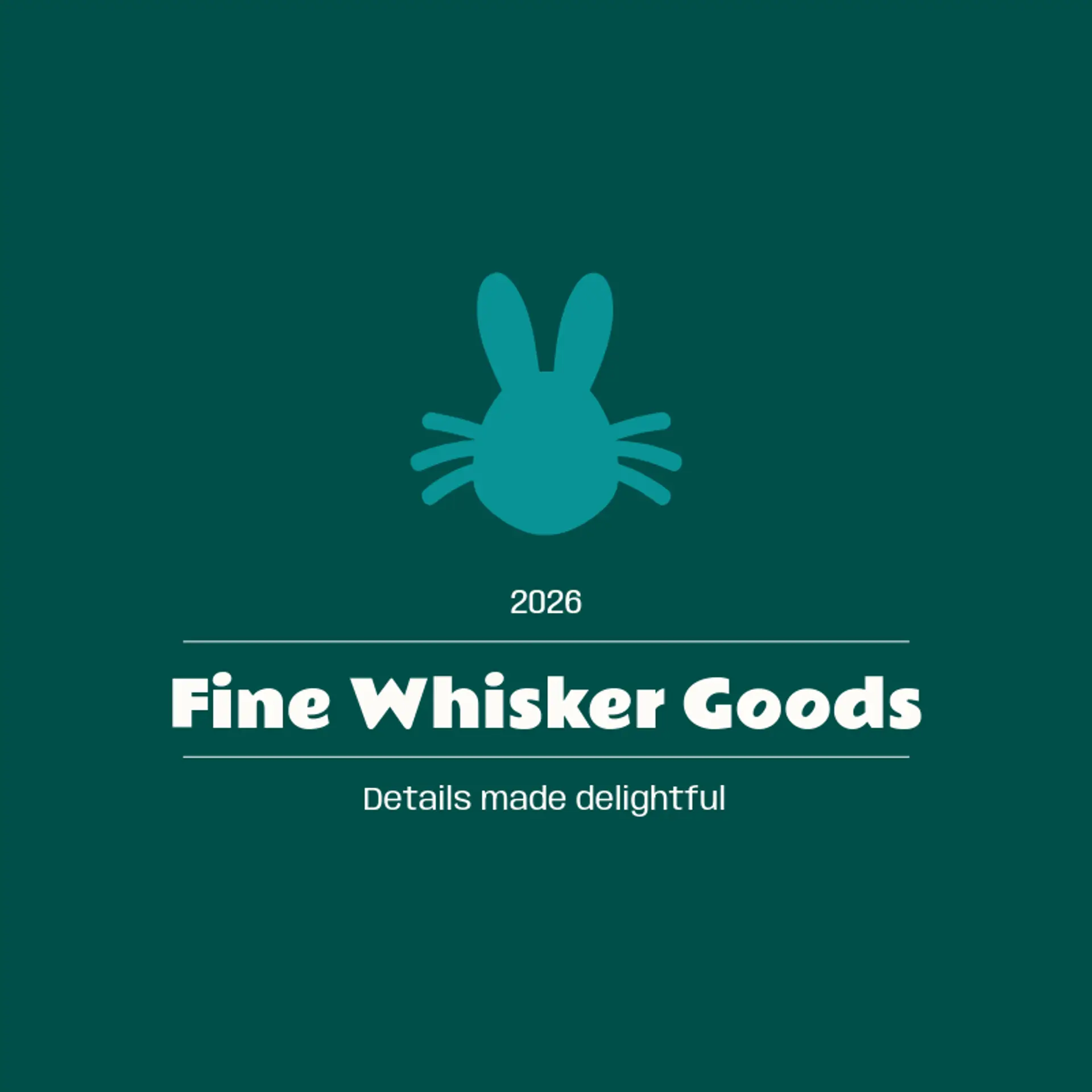 Fine Whisker Goods logo for rabbit