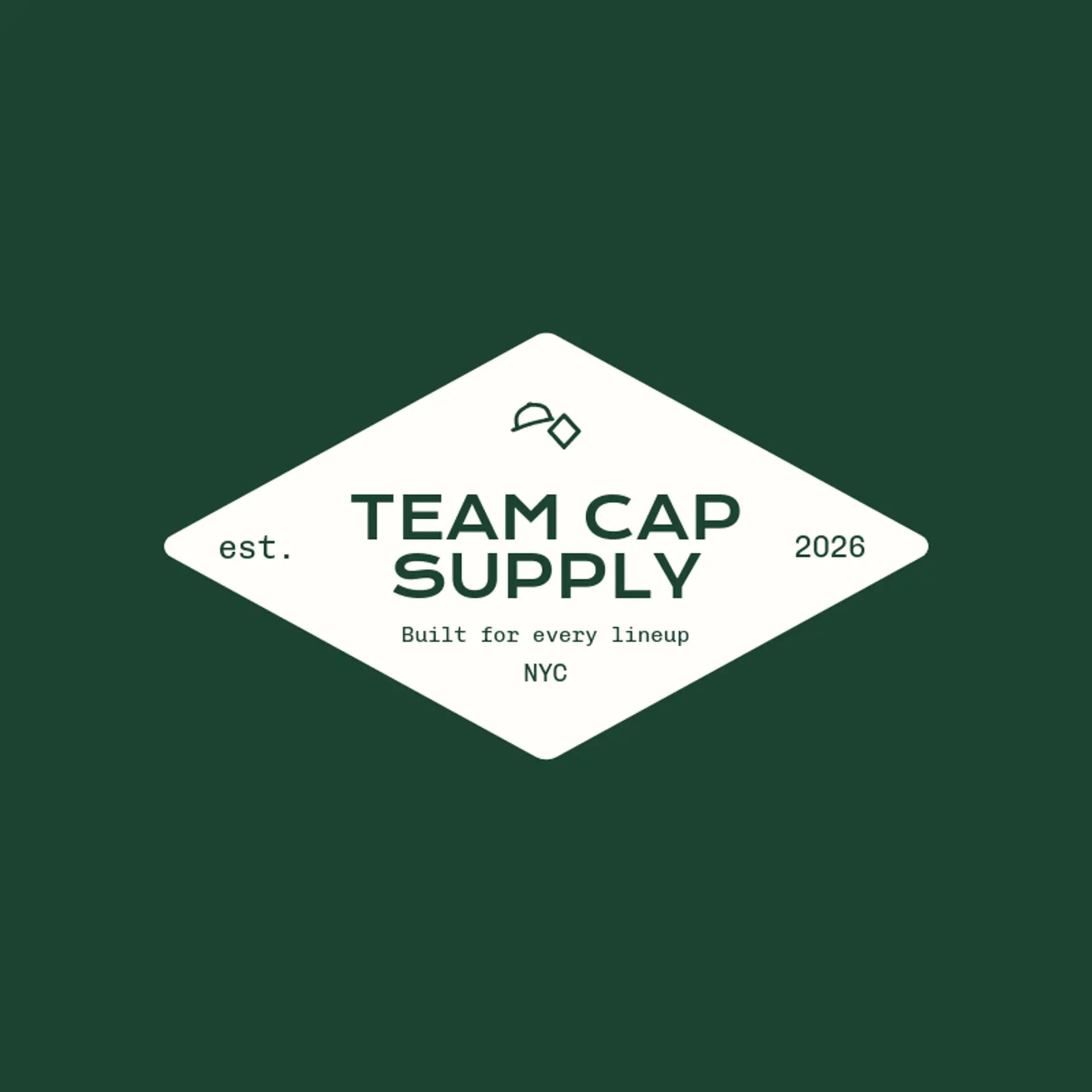 Team Cap Supply logo for baseball hat