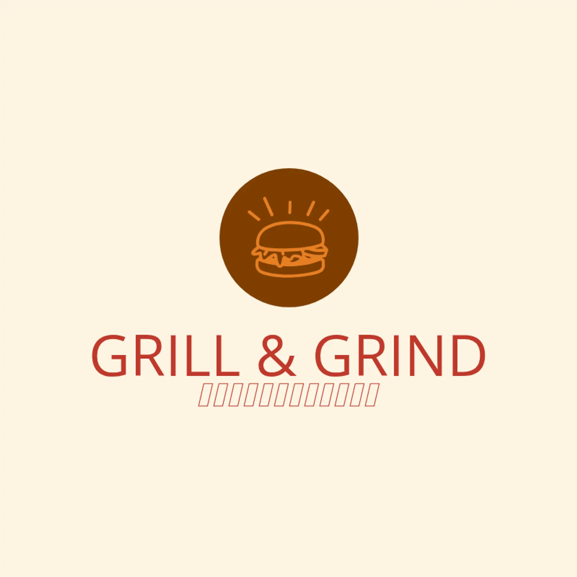 Grill & Grind logo for burger restaurant