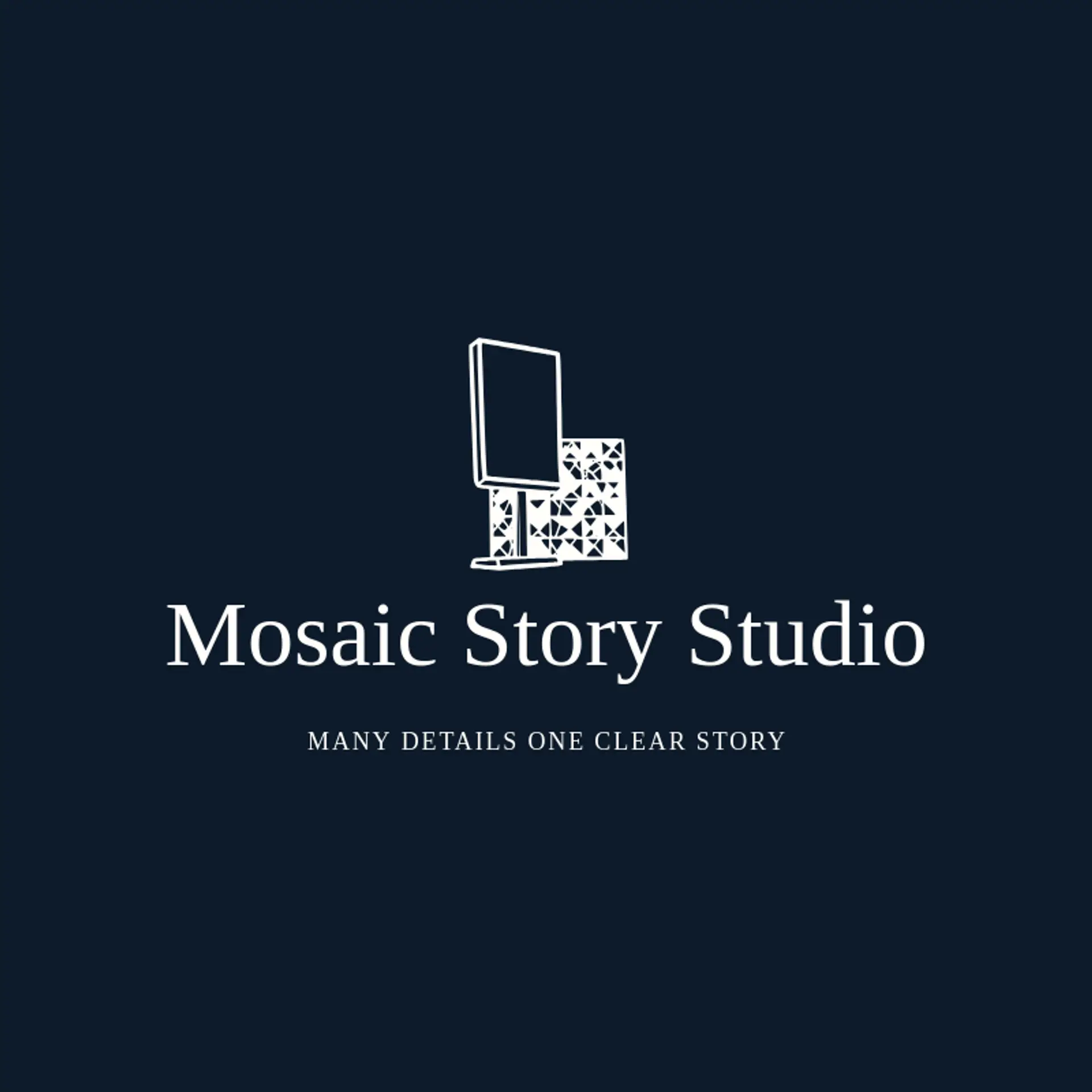 Mosaic Story Studio logo for advertisement