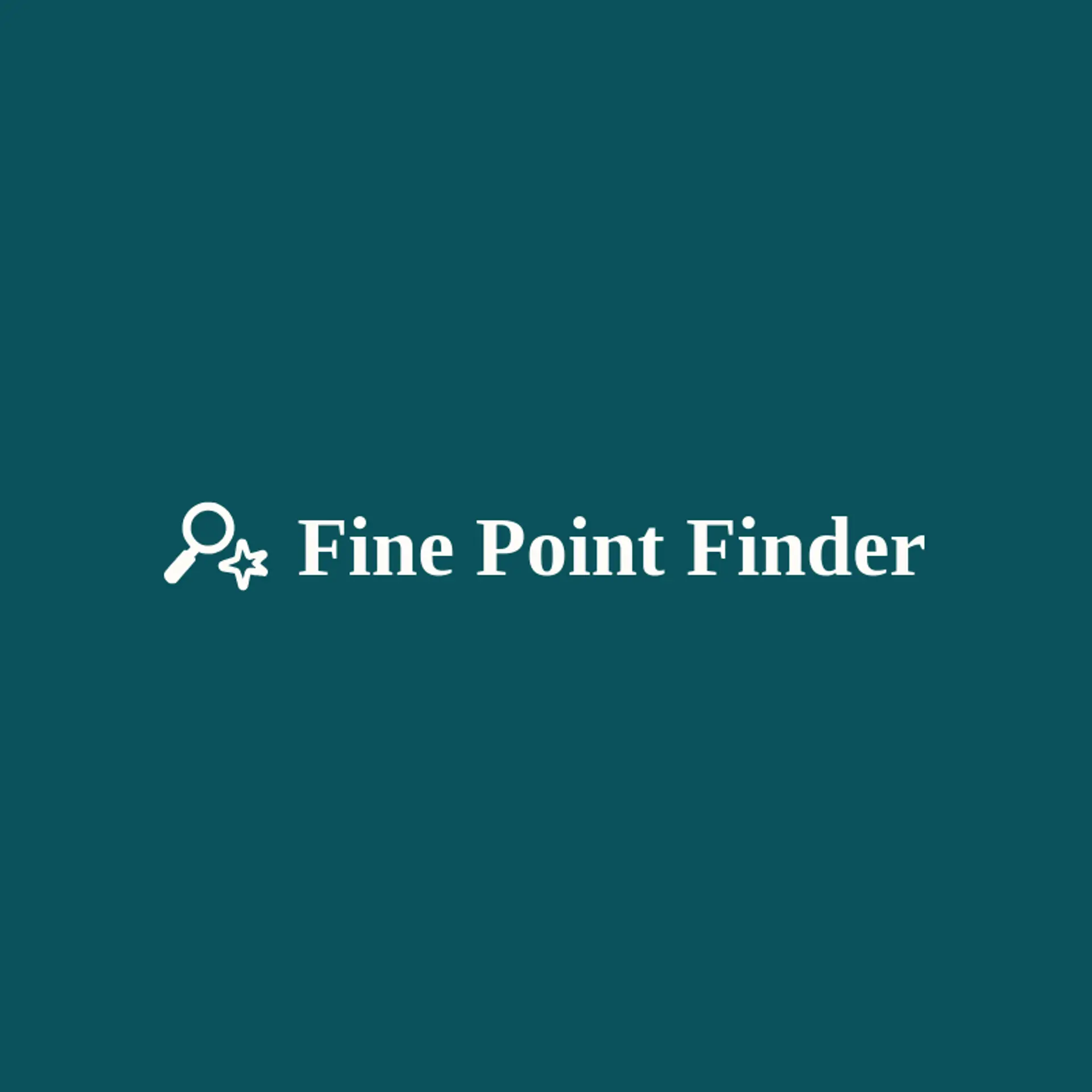 Fine Point Finder logo for magnifying glass