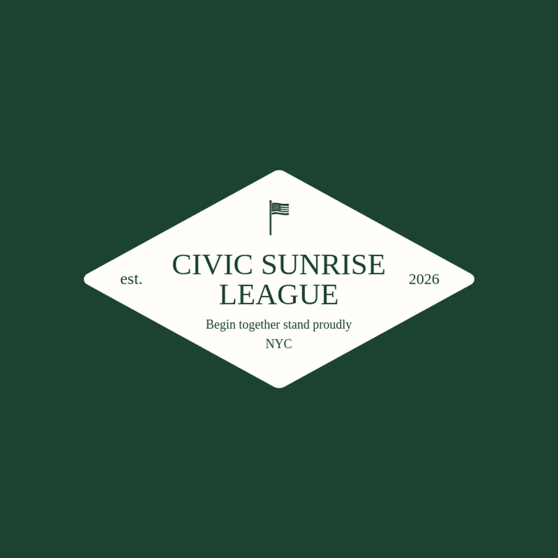 Civic Sunrise League logo for american flag