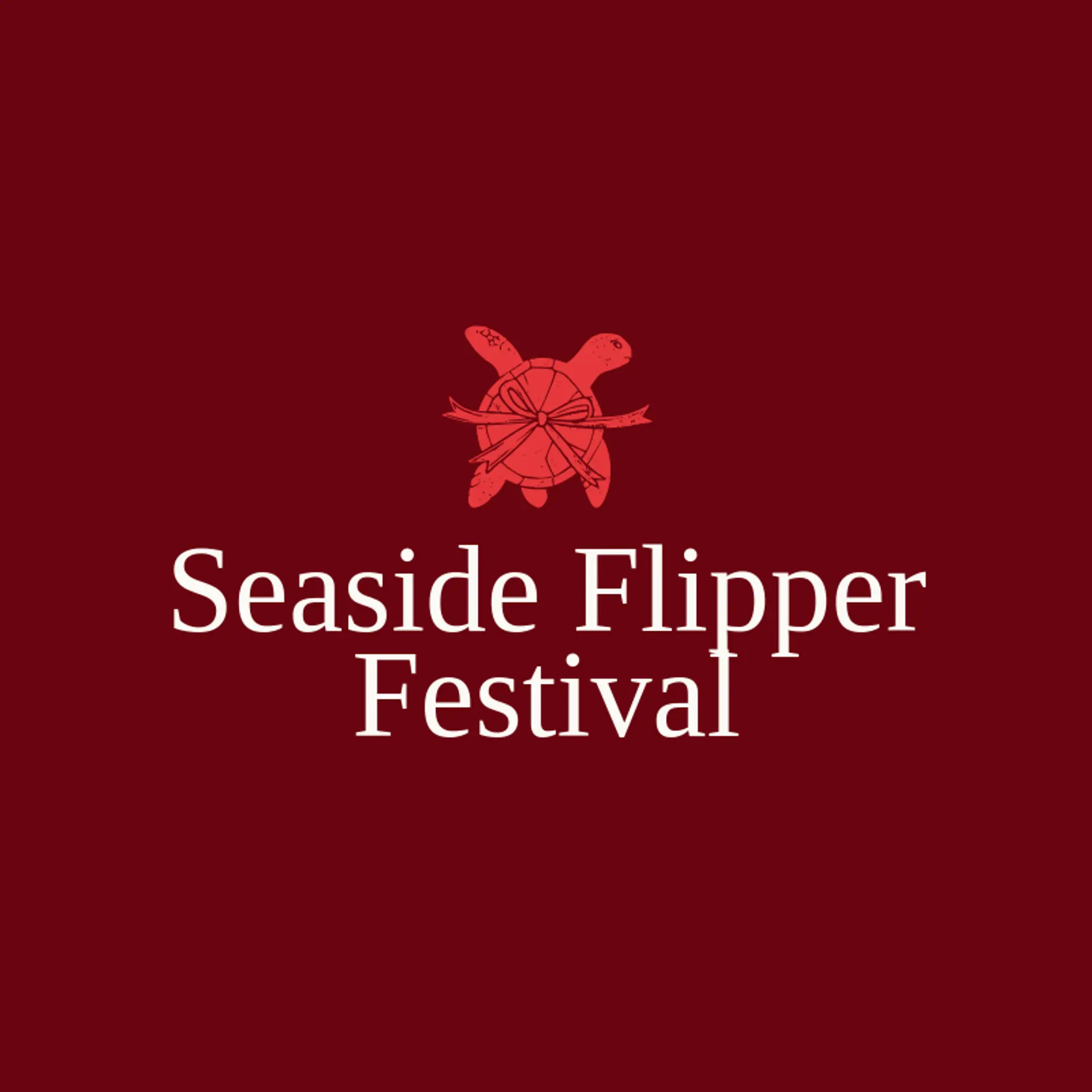 Seaside Flipper Festival logo for sea turtle