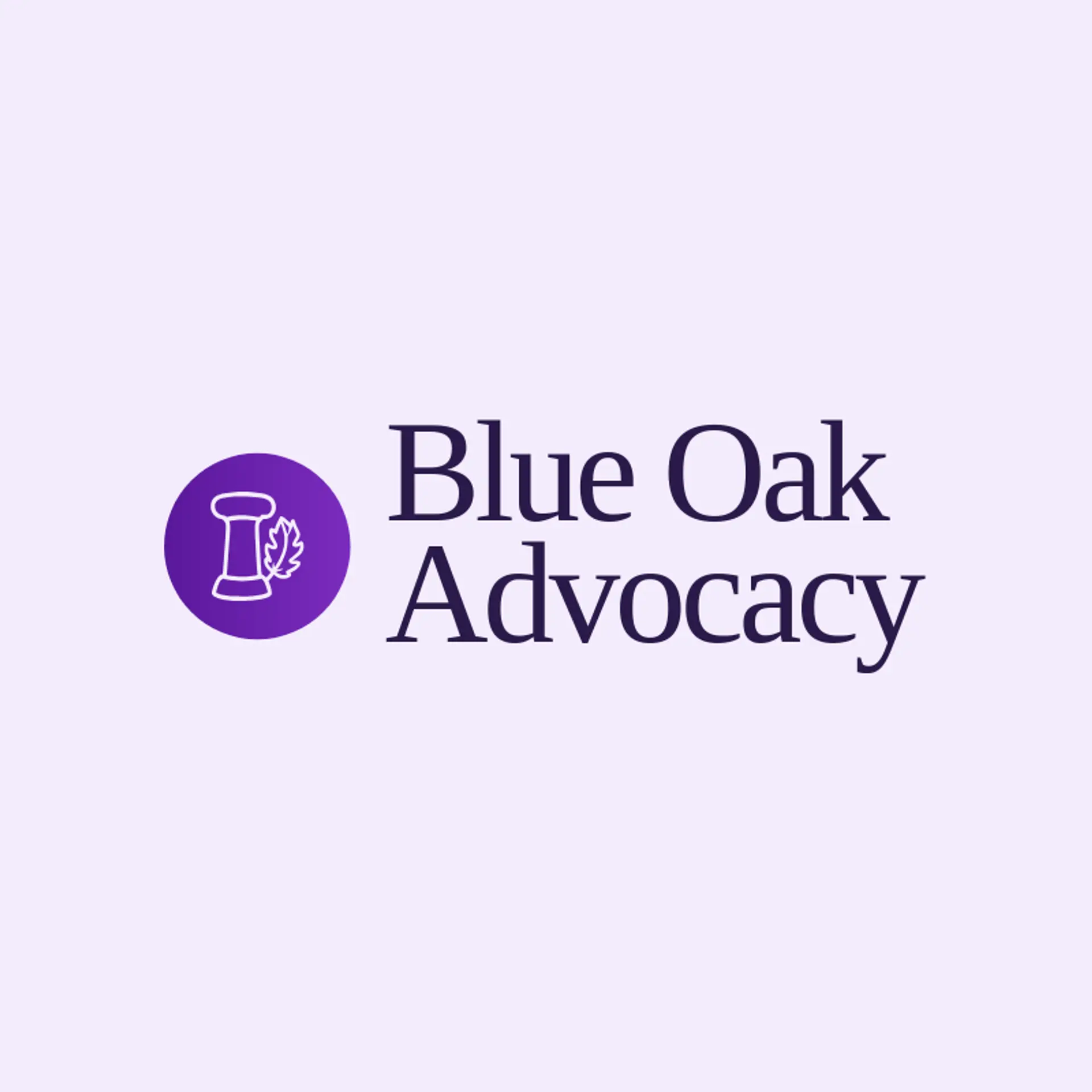 Blue Oak Advocacy logo for legal services