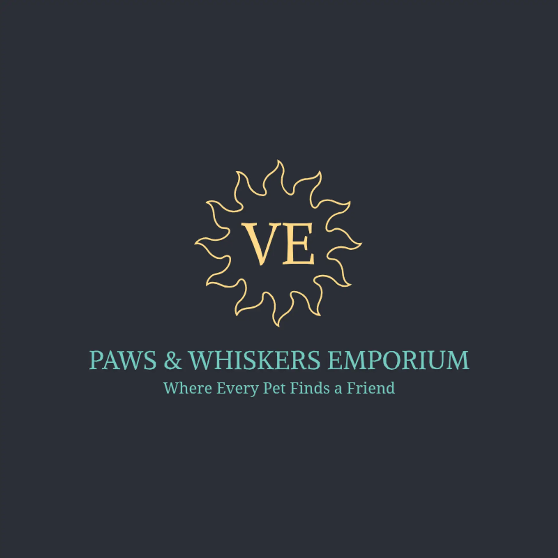 Paws & Whiskers Emporium logo for pet store