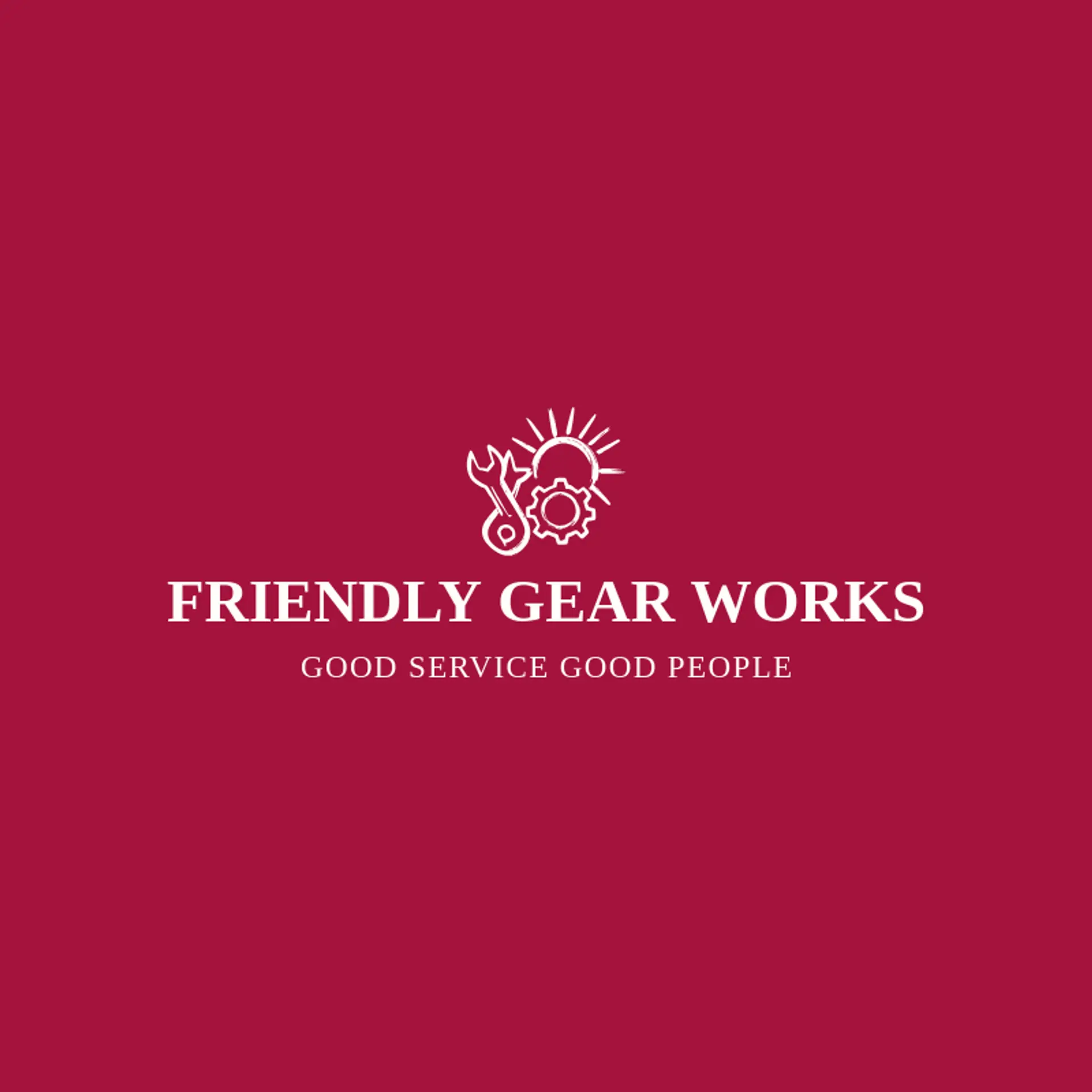Friendly Gear Works logo for car repair