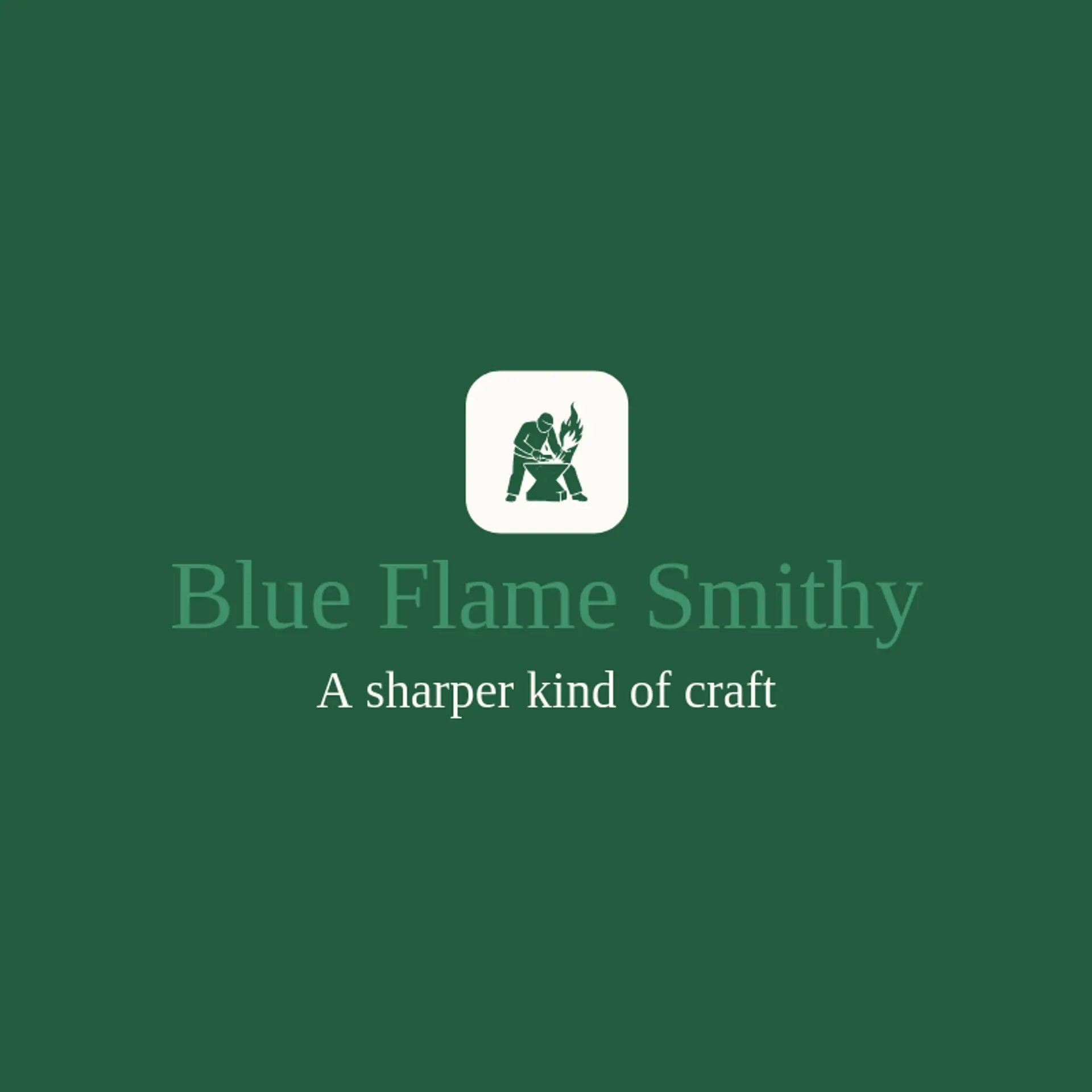 Blue Flame Smithy logo for blacksmith
