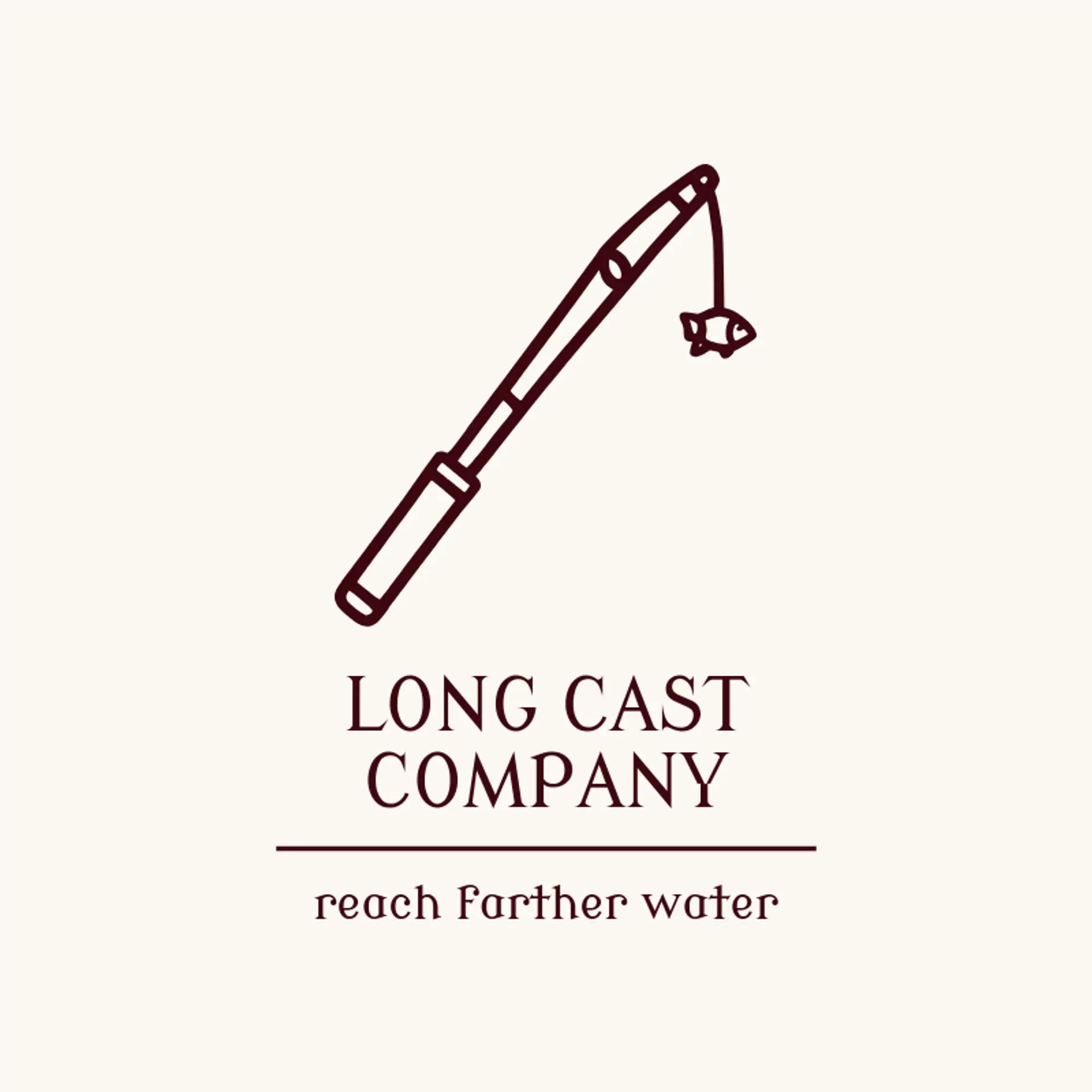Long Cast Company logo for fishing