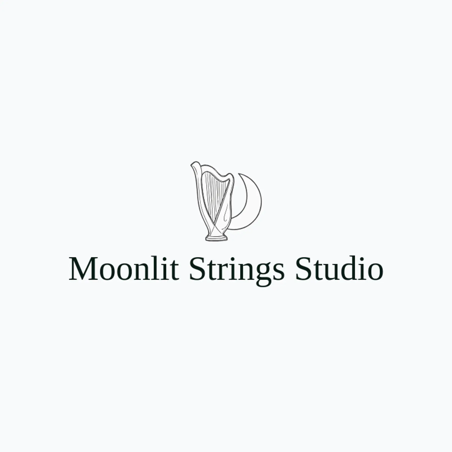 Moonlit Strings Studio logo for harp