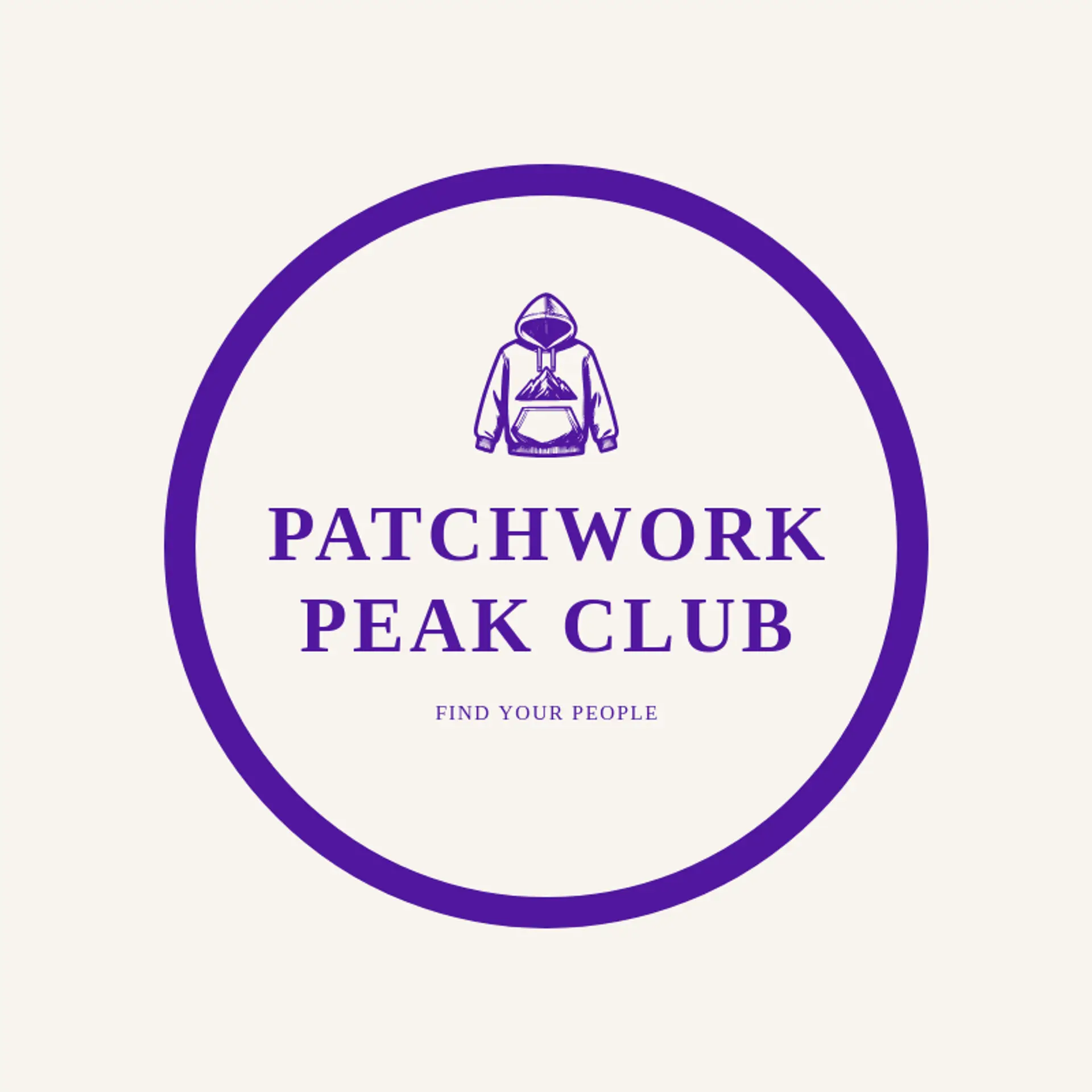 Patchwork Peak Club logo for hoodie