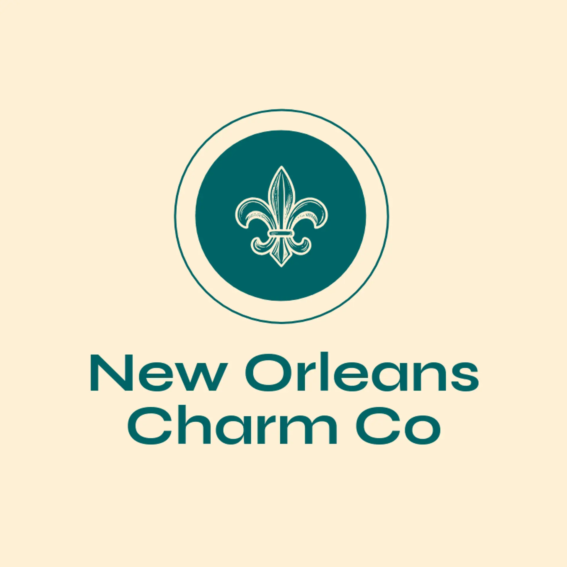 New Orleans Charm Co logo for fleur de lis