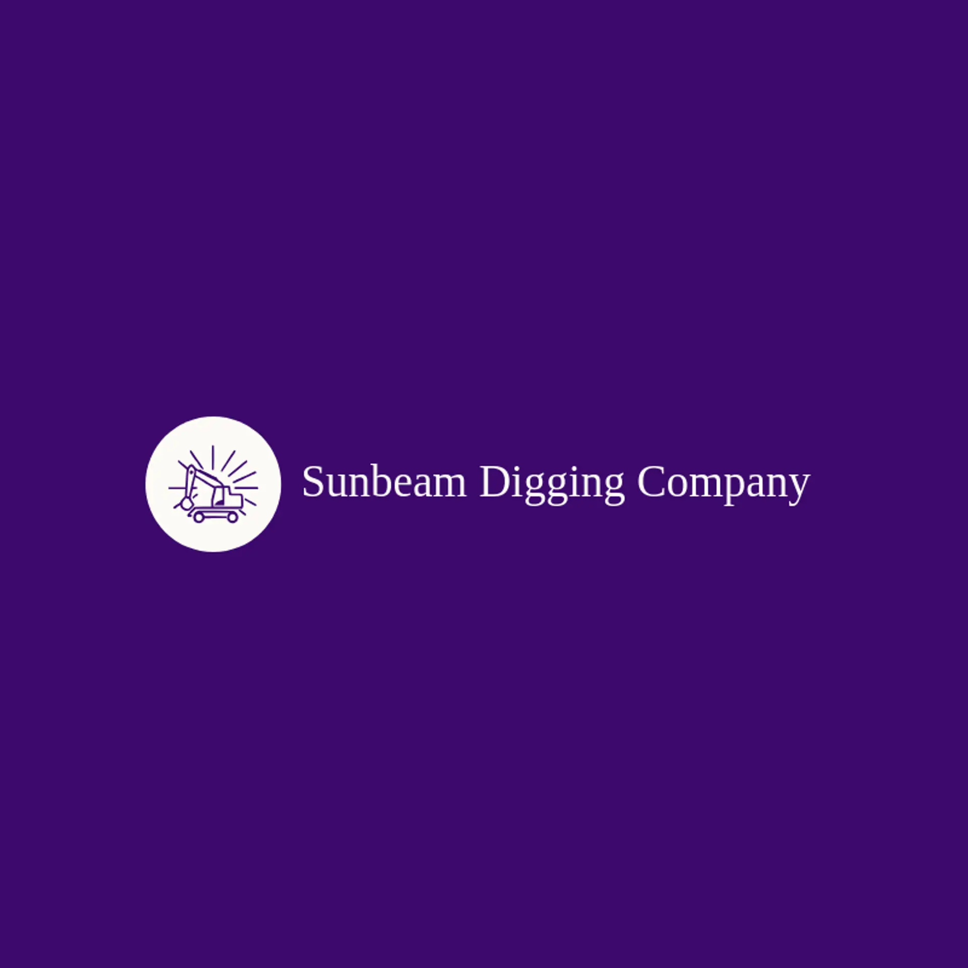 Sunbeam Digging Company logo for excavator