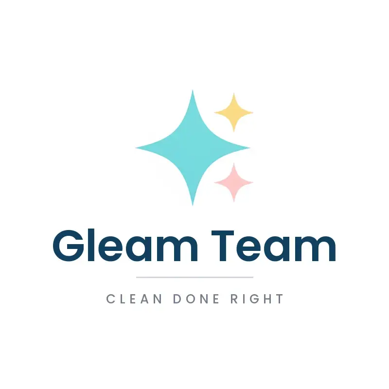 The cleaning name Gleam Team as a branded logo in a minimal style