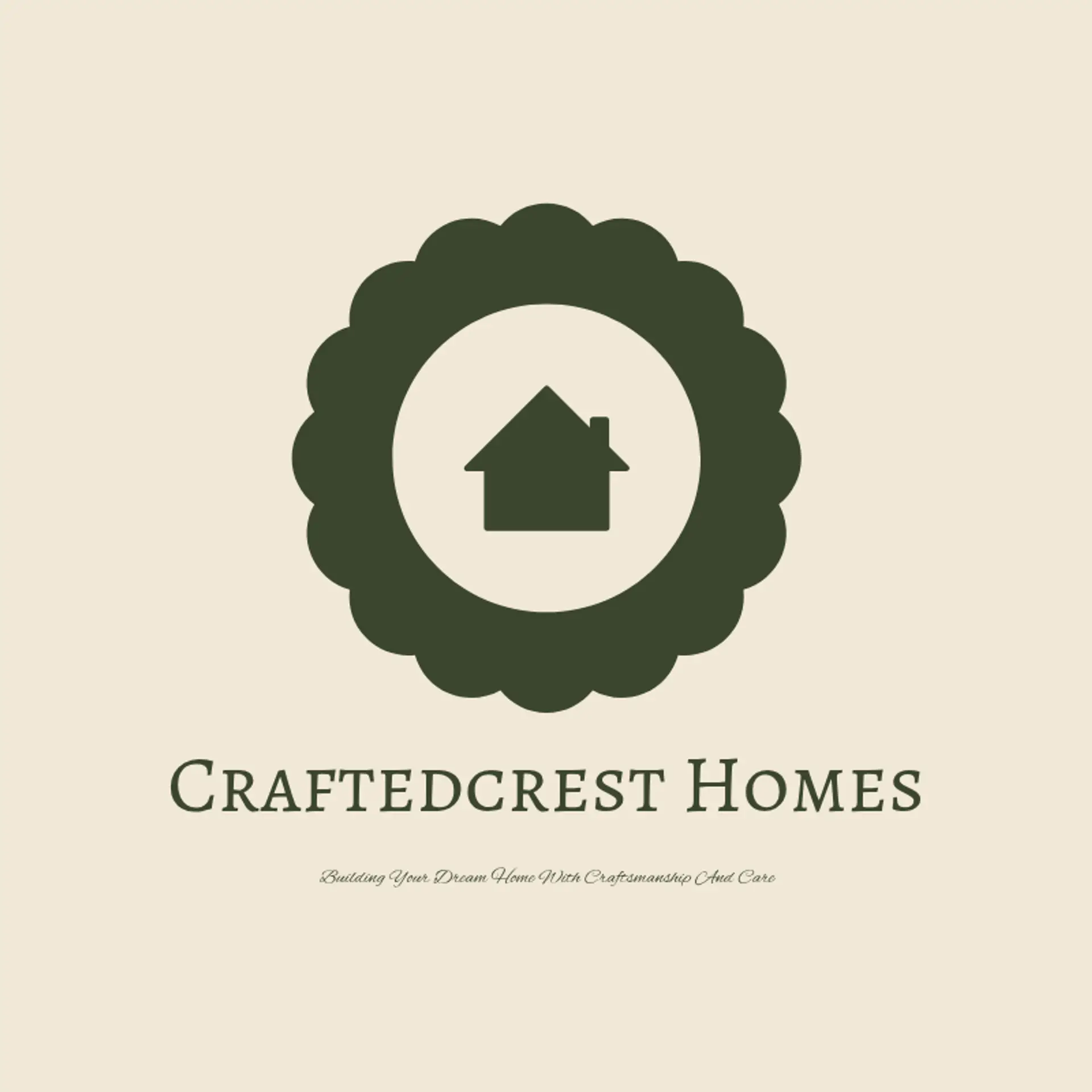CraftedCrest Homes logo for construction house
