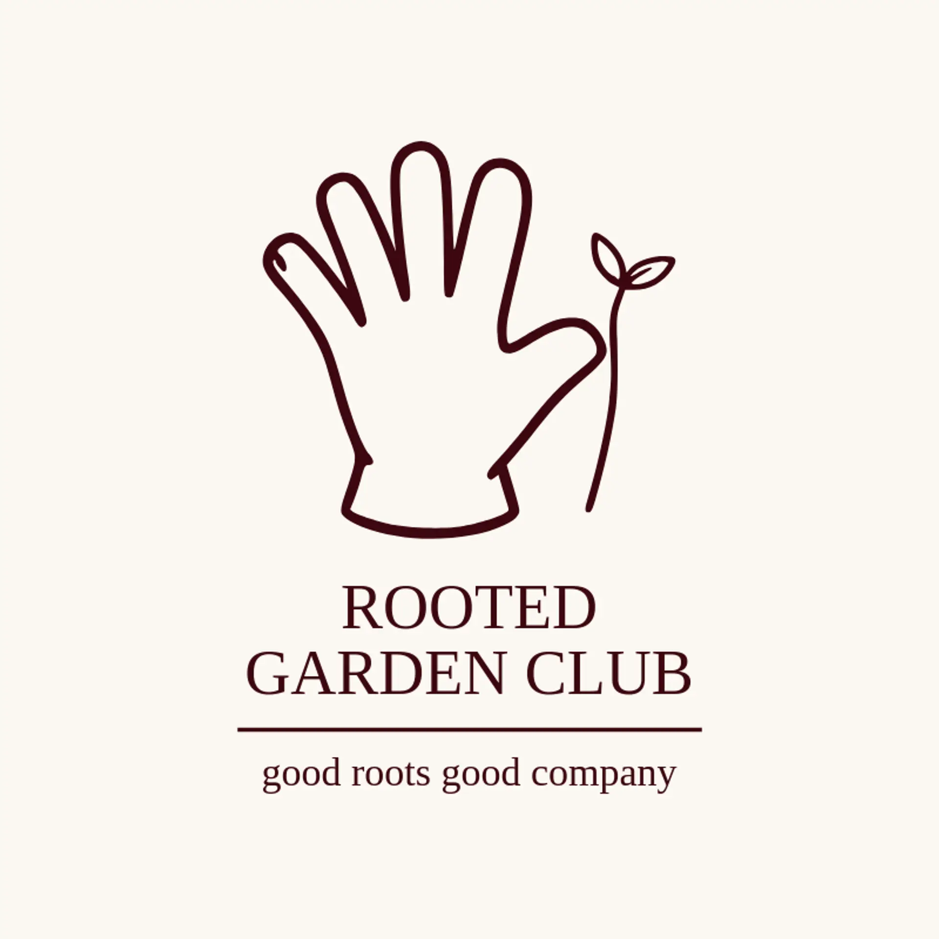 Rooted Garden Club logo for gardening