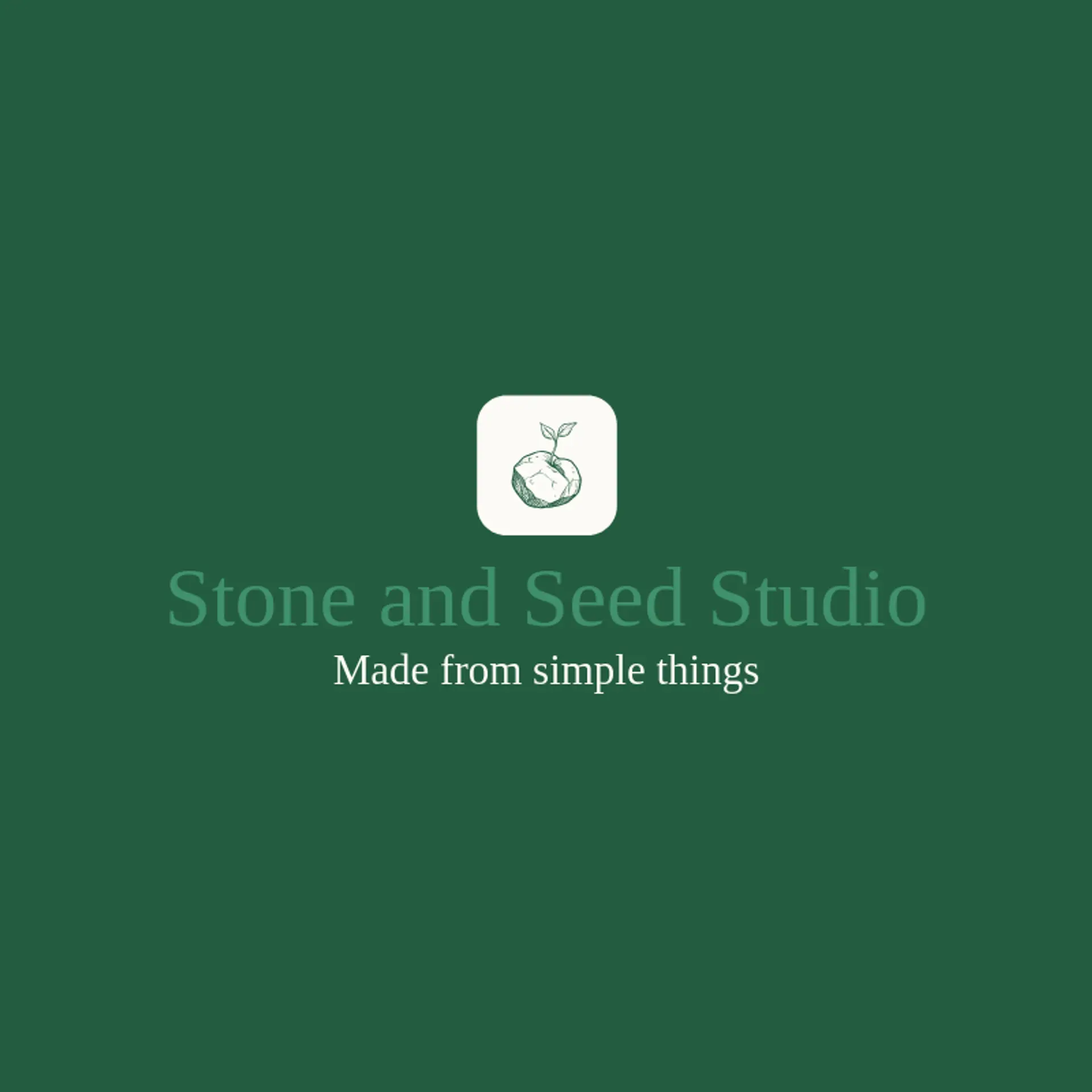 Stone and Seed Studio logo for handmade