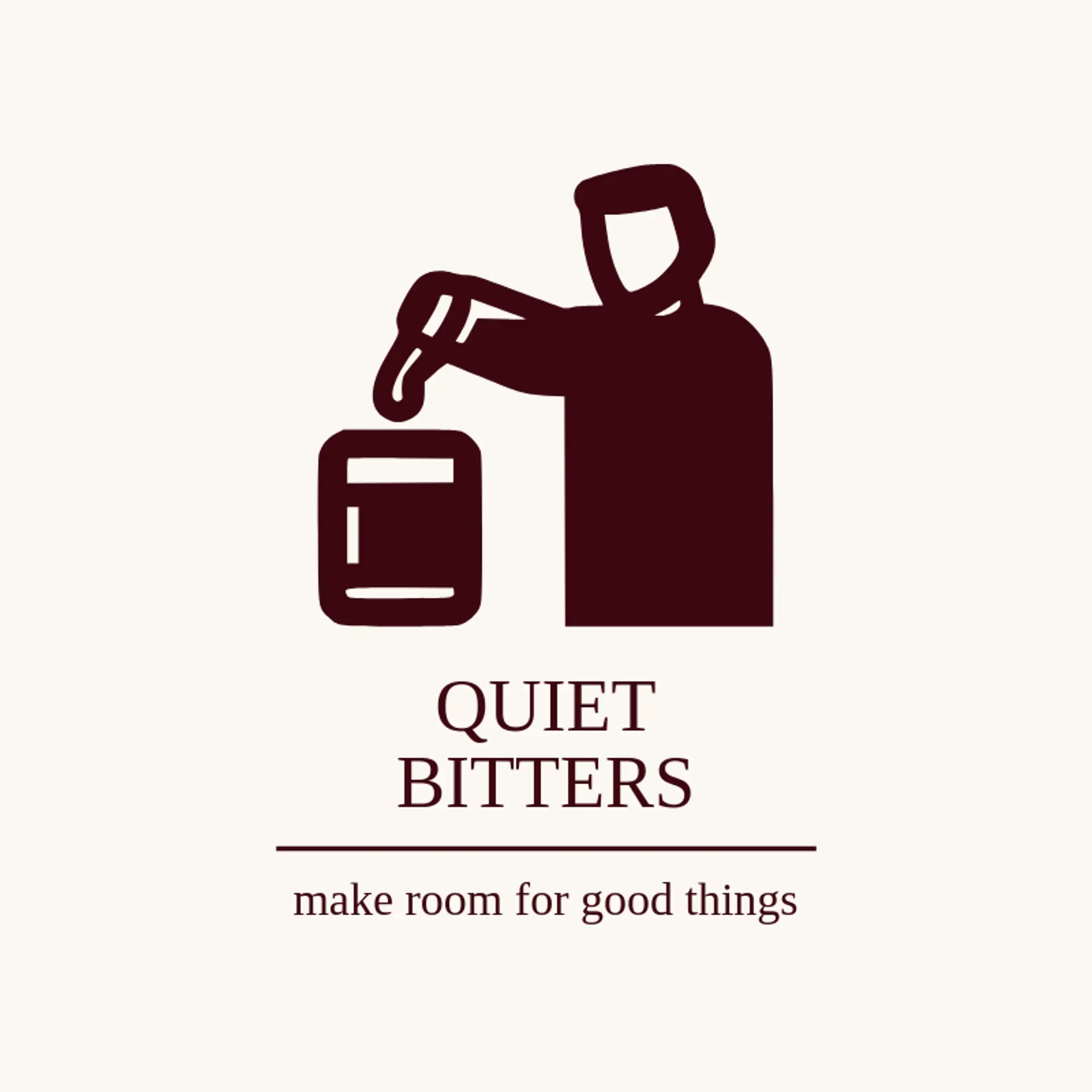 Quiet Bitters logo for bartender