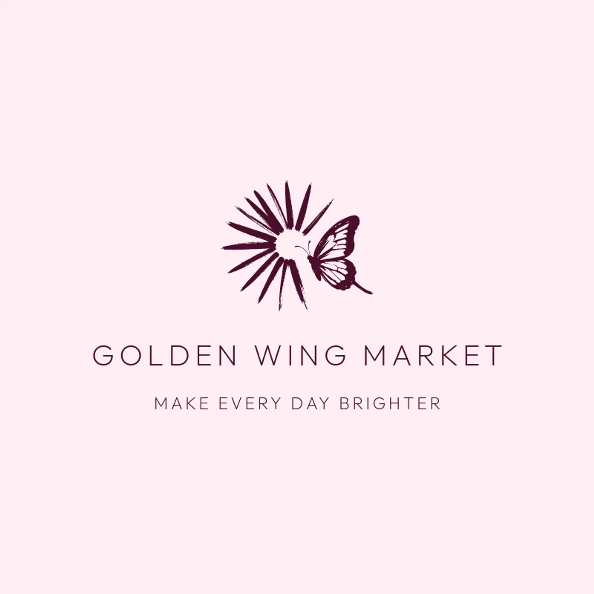 Golden Wing Market logo for butterfly