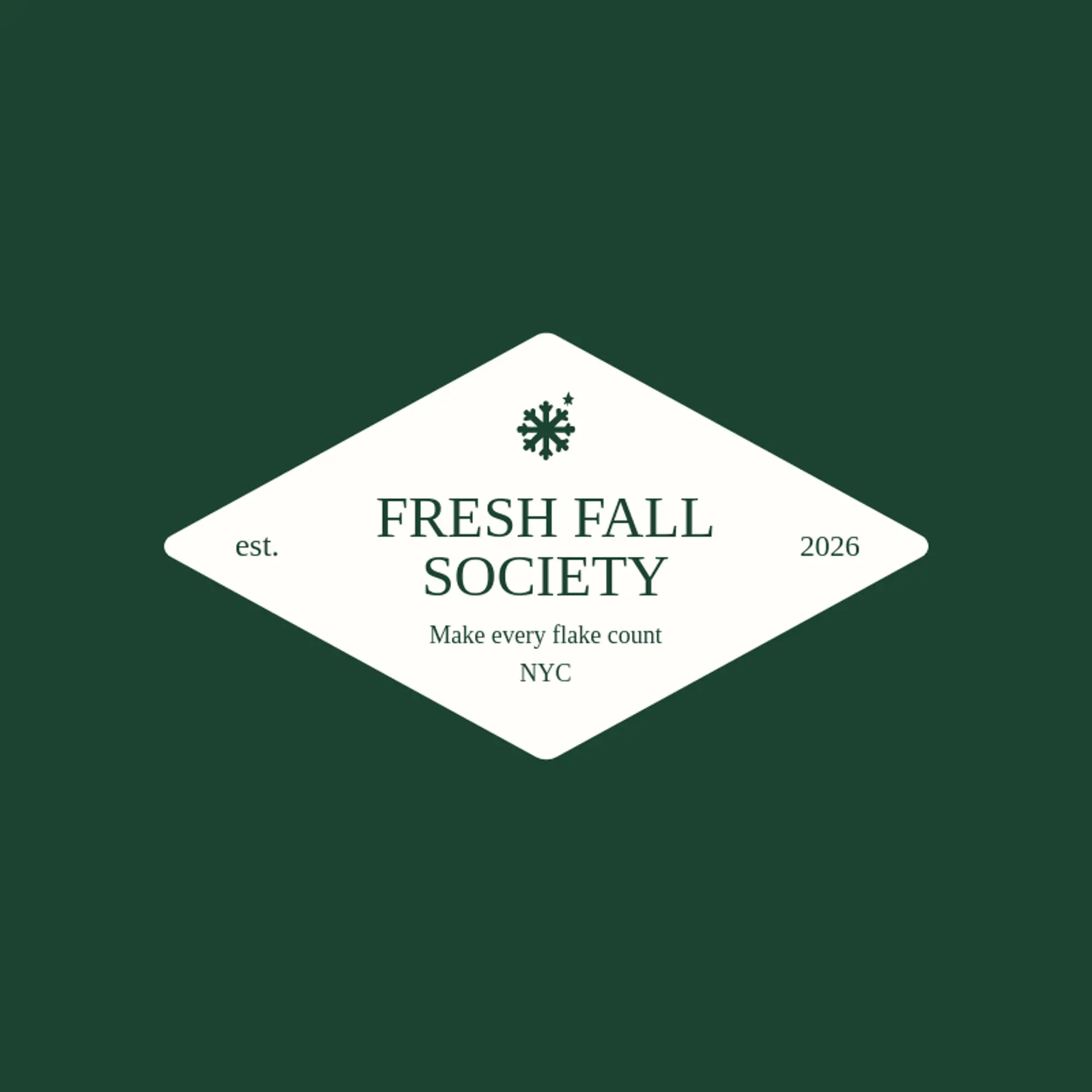 Fresh Fall Society logo for snow