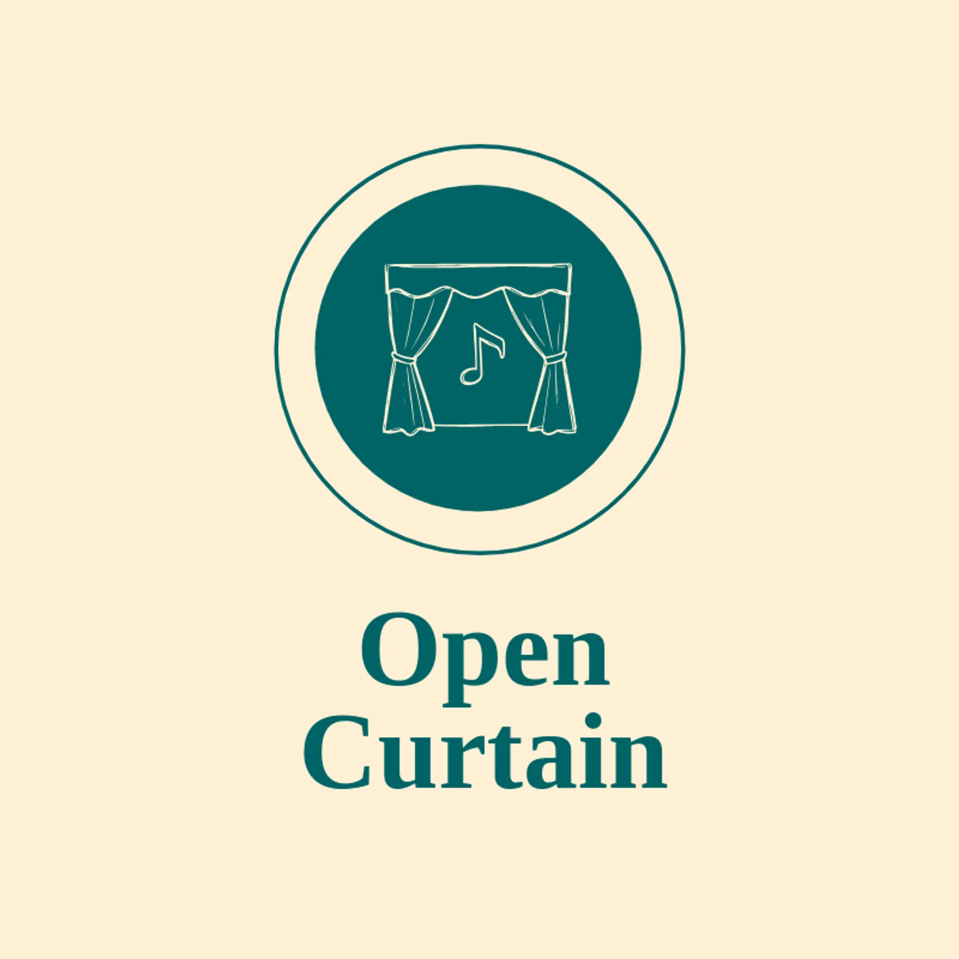 Open Curtain logo for concert
