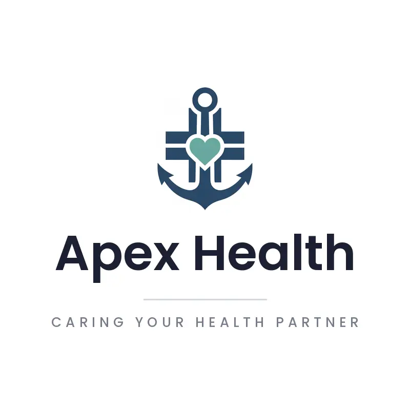 An anchor fused with a medical cross, a medical logo in a minimal style