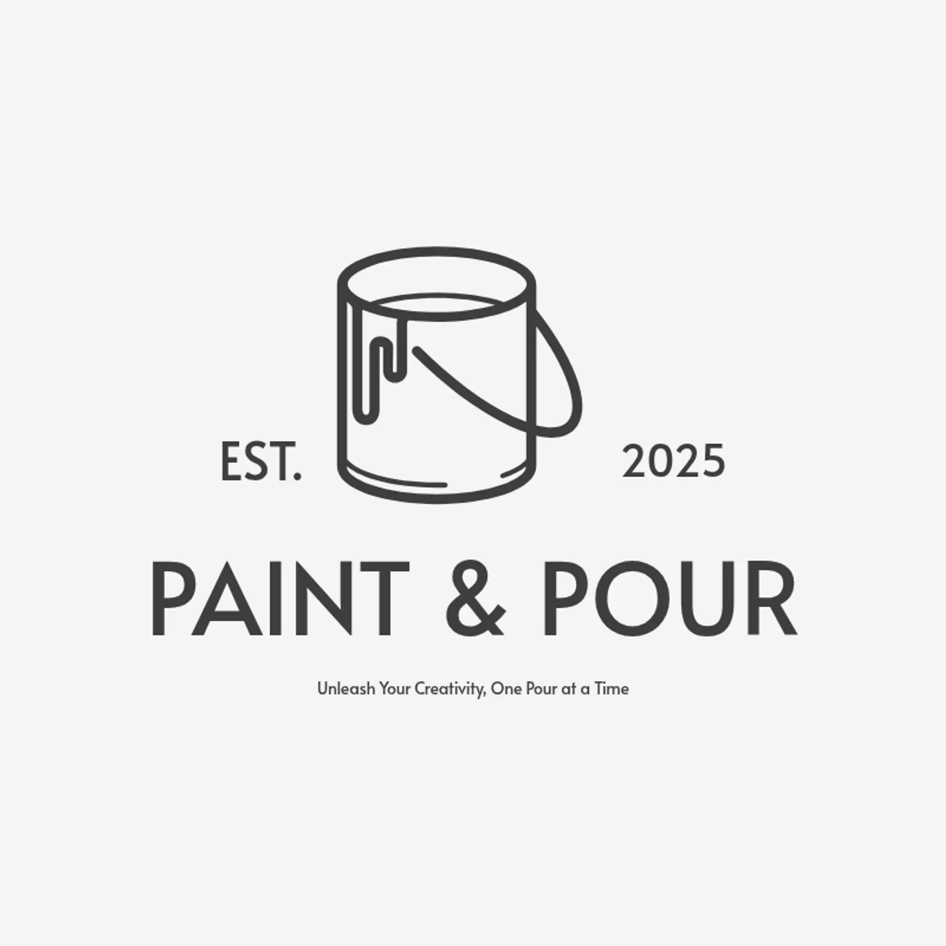Paint & Pour logo for creative cafe