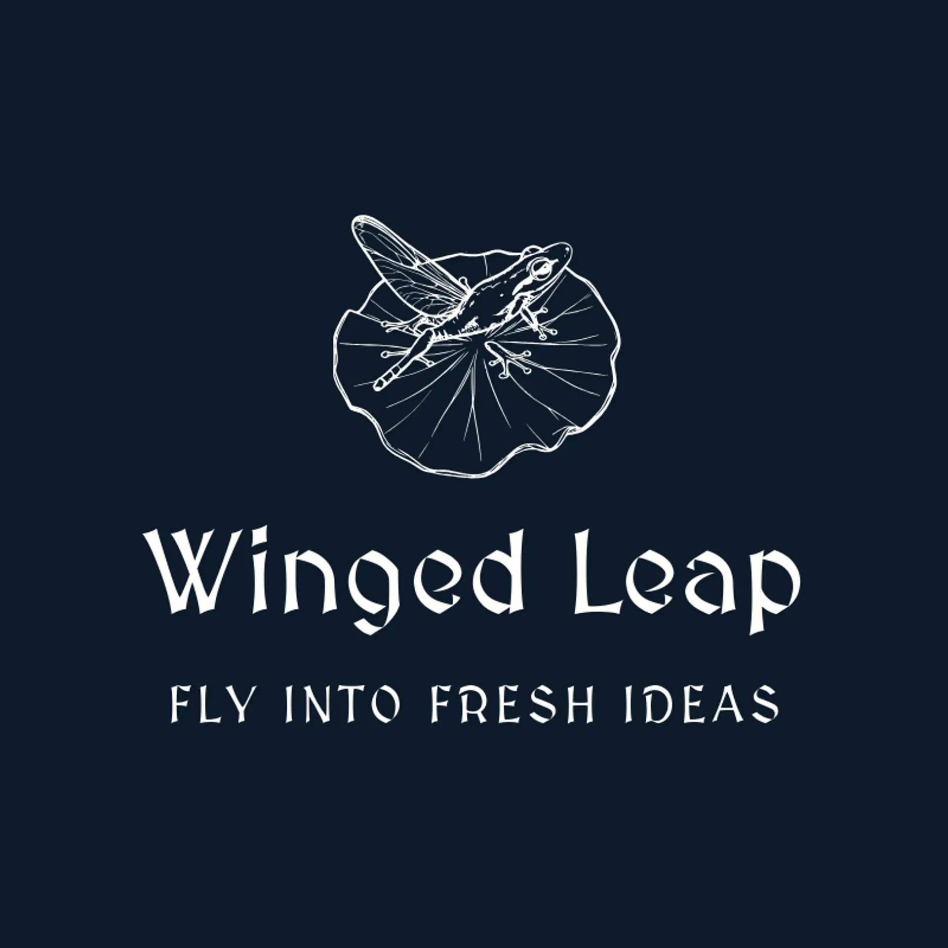 Winged Leap logo for frog
