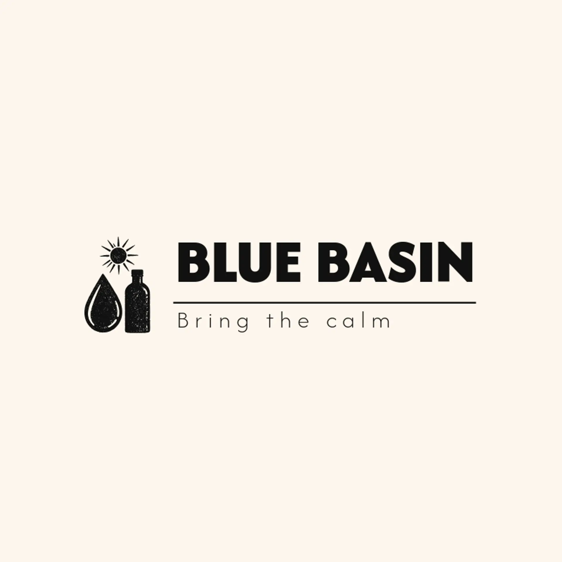 Blue Basin logo for water bottle