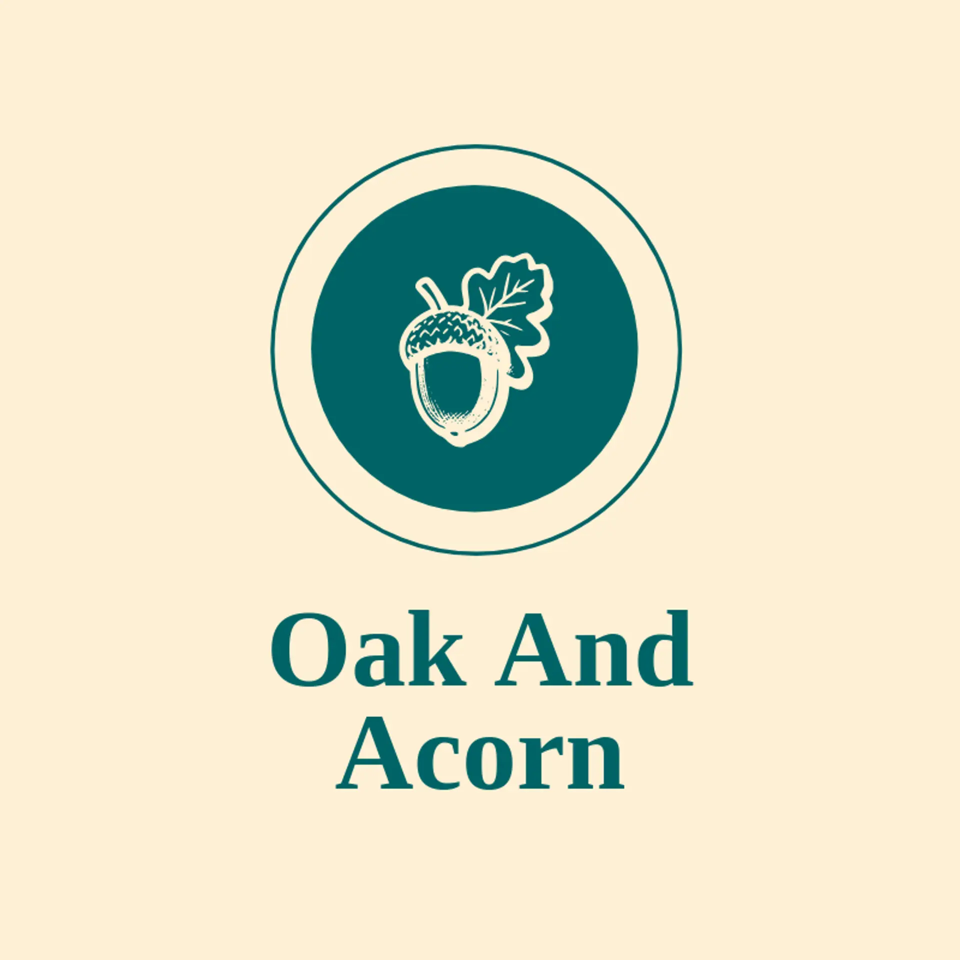 Oak and Acorn logo for gardening