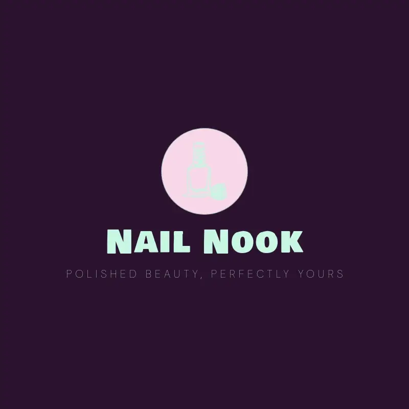 The nail salon name Nail Nook as a branded logo with a single color icon