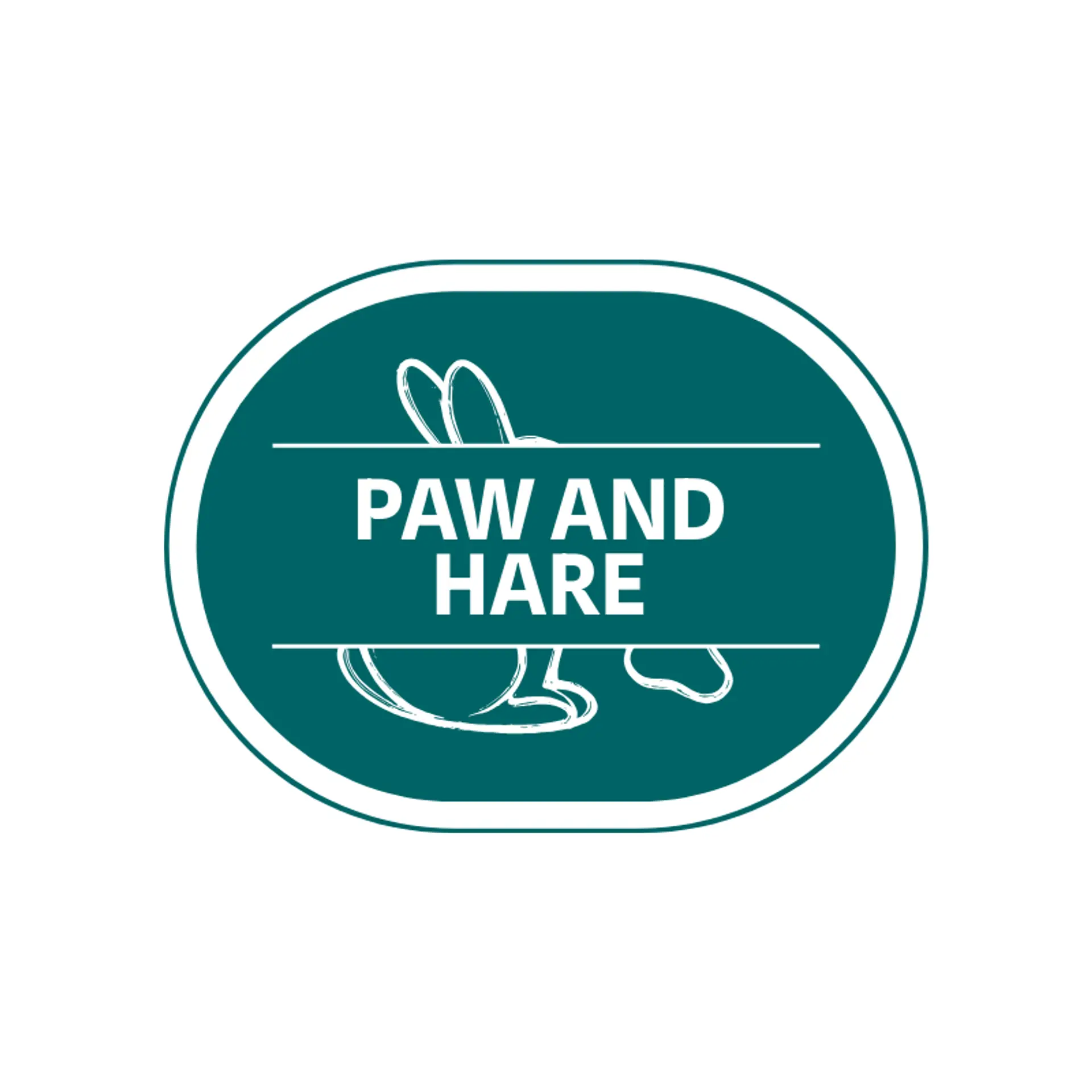Paw and Hare logo for rabbit