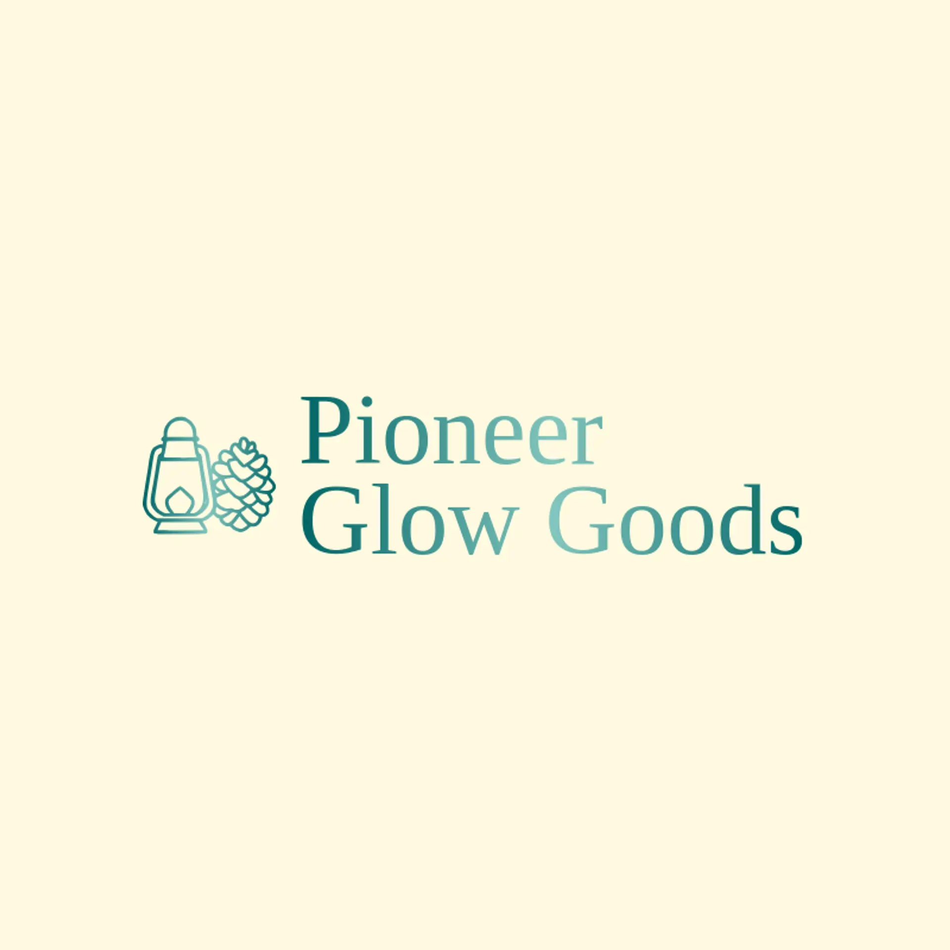 Pioneer Glow Goods logo for lantern