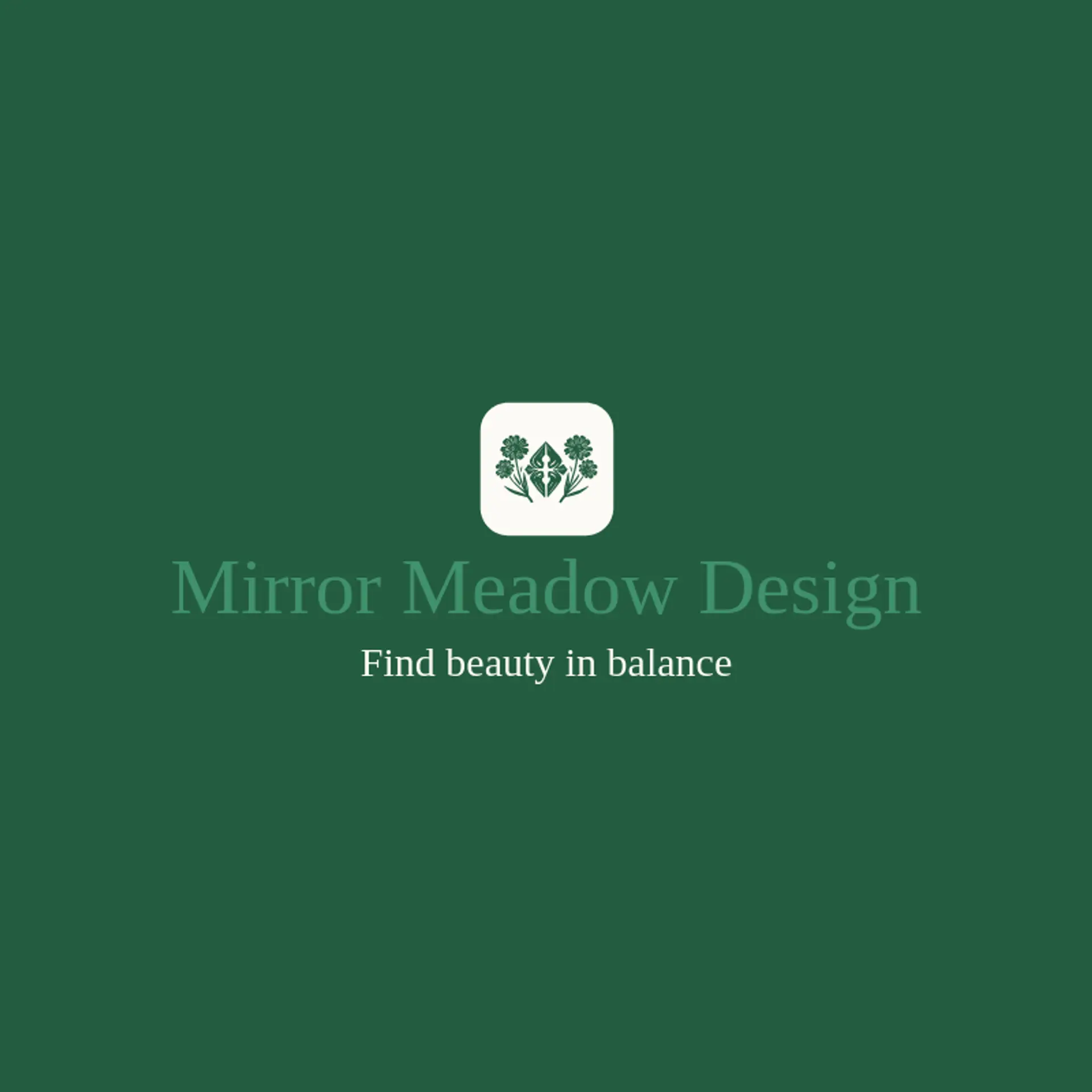 Mirror Meadow Design logo for symmetry