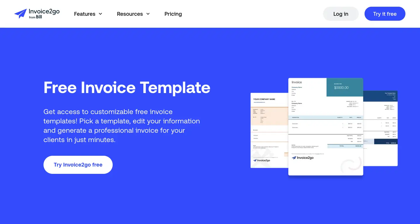 Invoice2go invoice templates