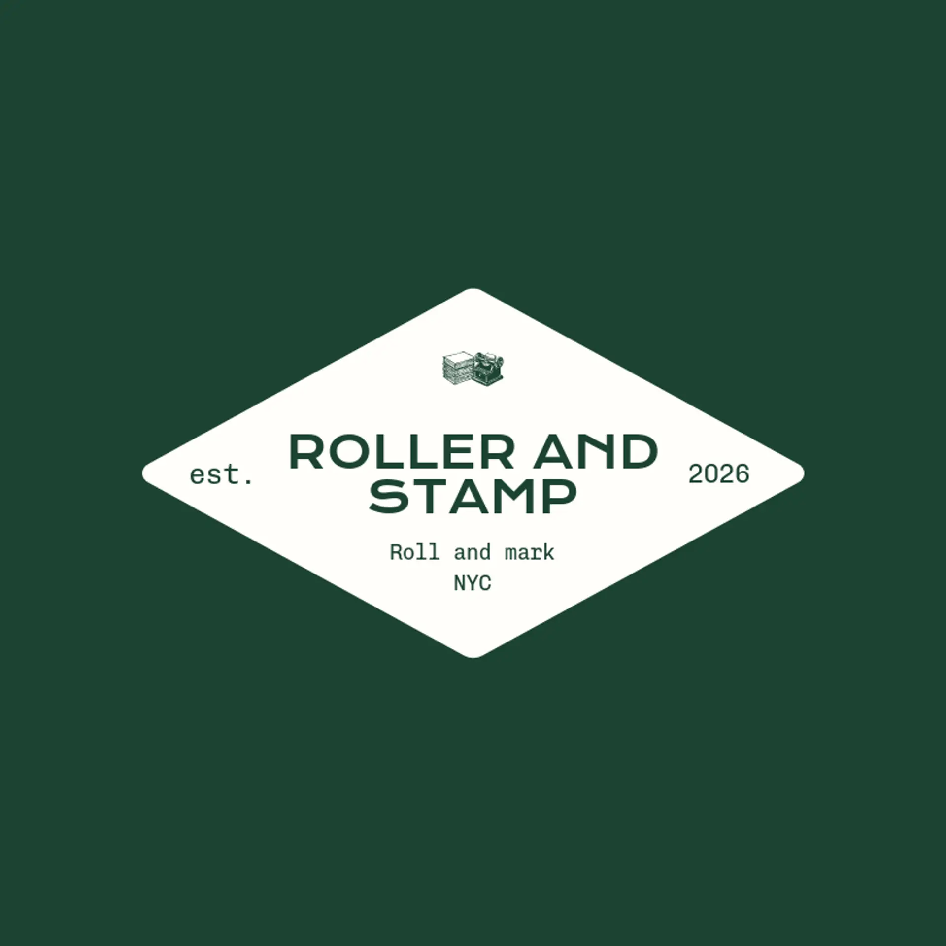 Roller and Stamp logo for printing press