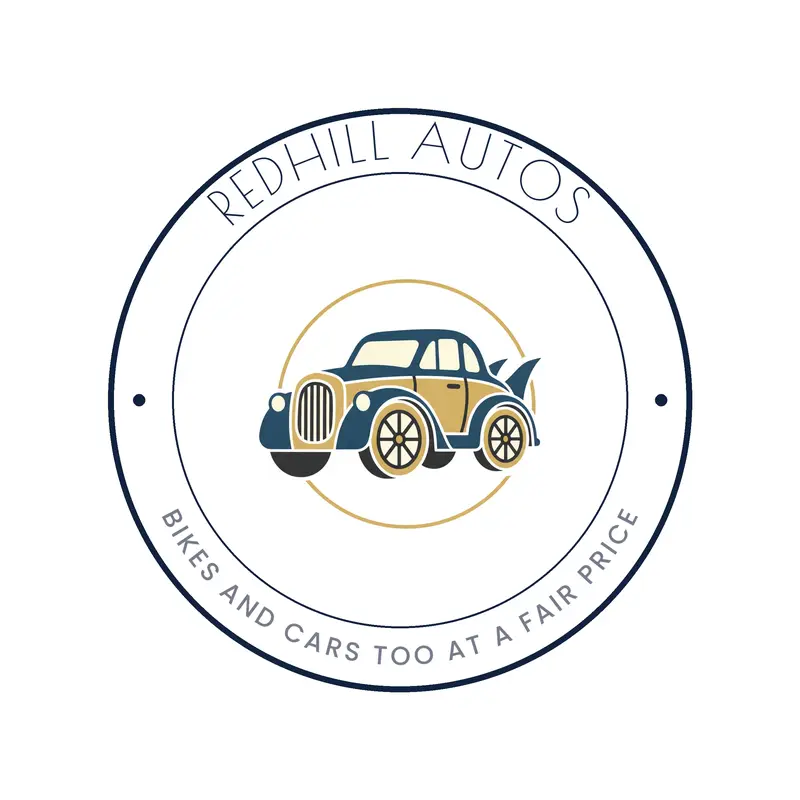 Deco style automotive logo with a chunky toy car rolling forward