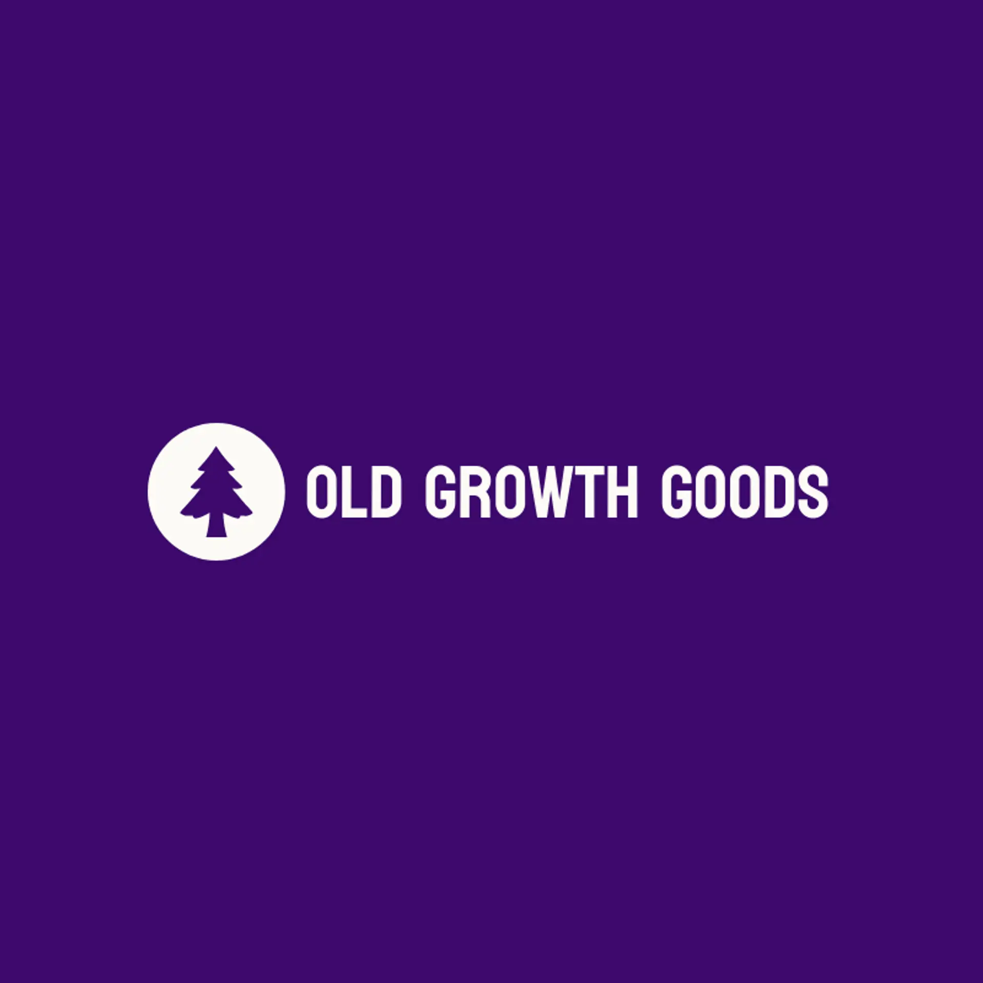 Old Growth Goods logo for evergreen