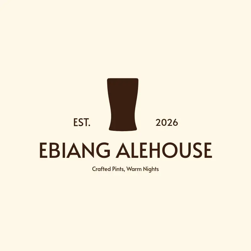 The brewery name Ebiang Alehouse as a branded logo with a single color icon