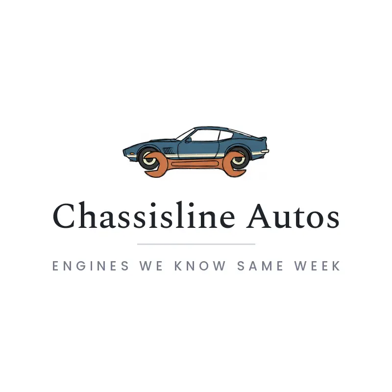 Illustrated car repair logo with a car silhouette and a wrench