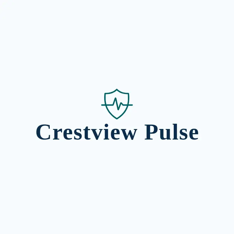 The hospital name Crestview Pulse as a branded logo with a single color icon