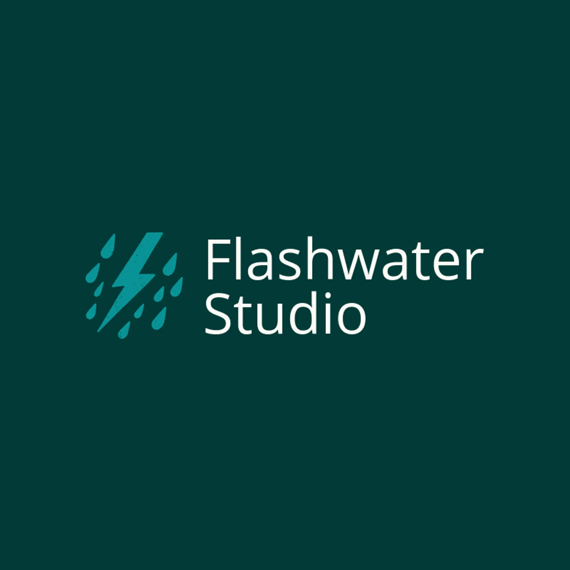Flashwater Studio logo for rain