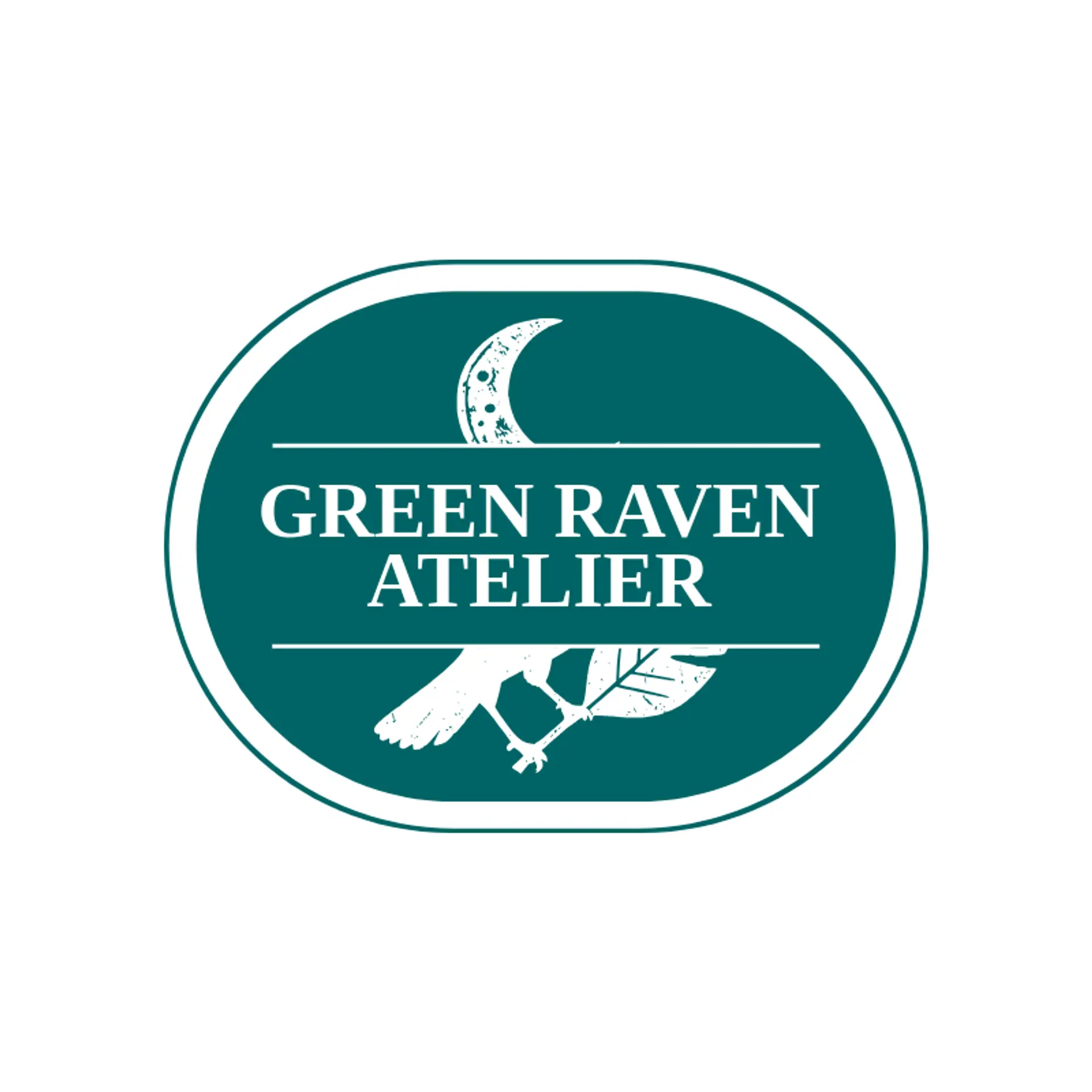 Green Raven Atelier logo for raven