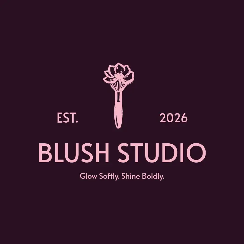 The beauty business name Blush Studio as a branded logo with a single color icon