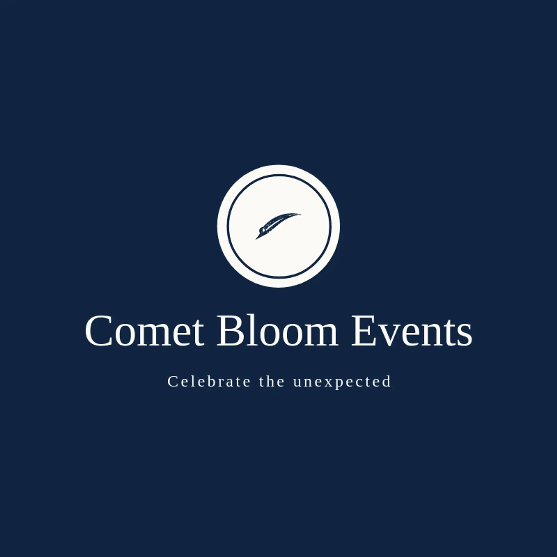 Comet Bloom Events logo for shooting star