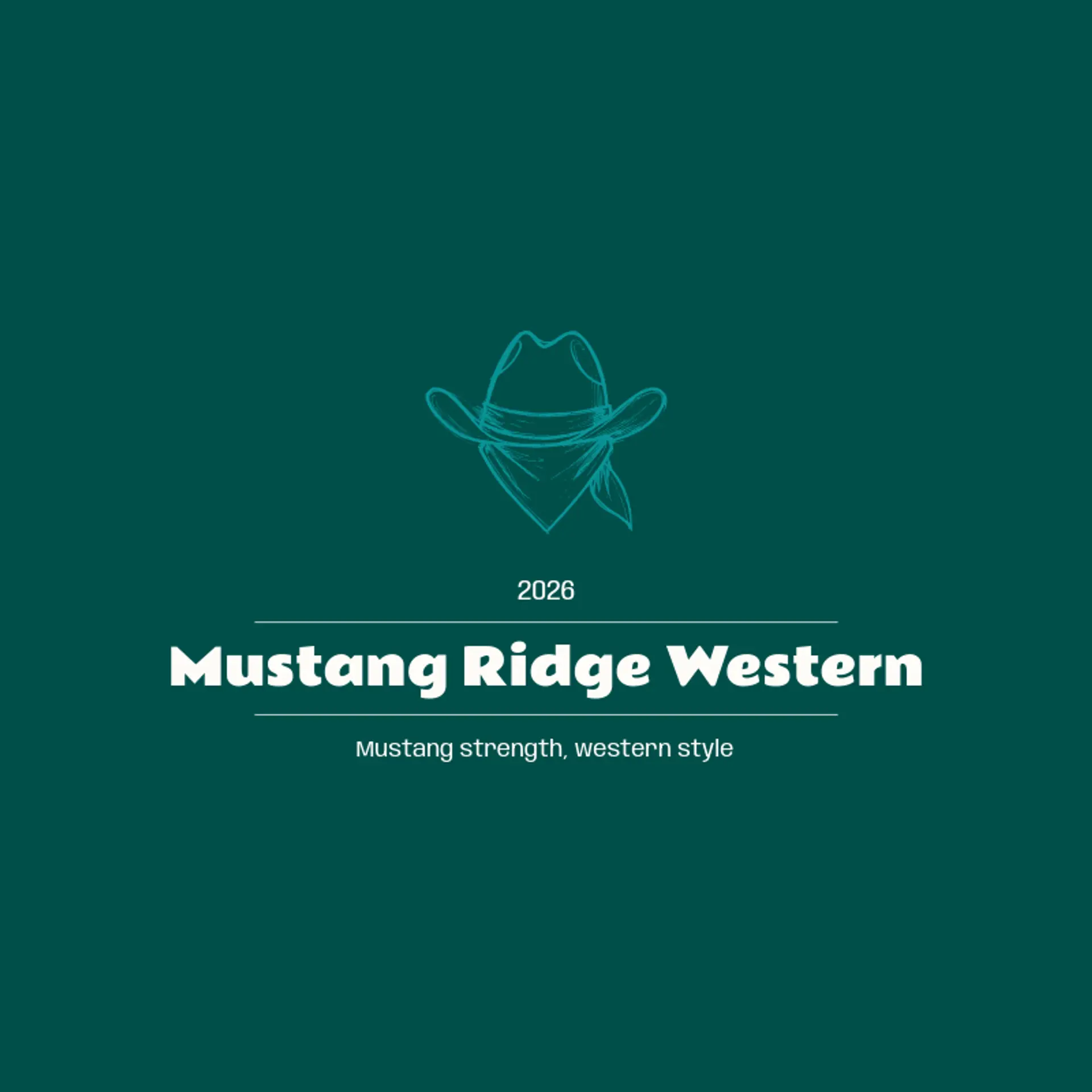 Mustang Ridge Western logo for cowboy hat