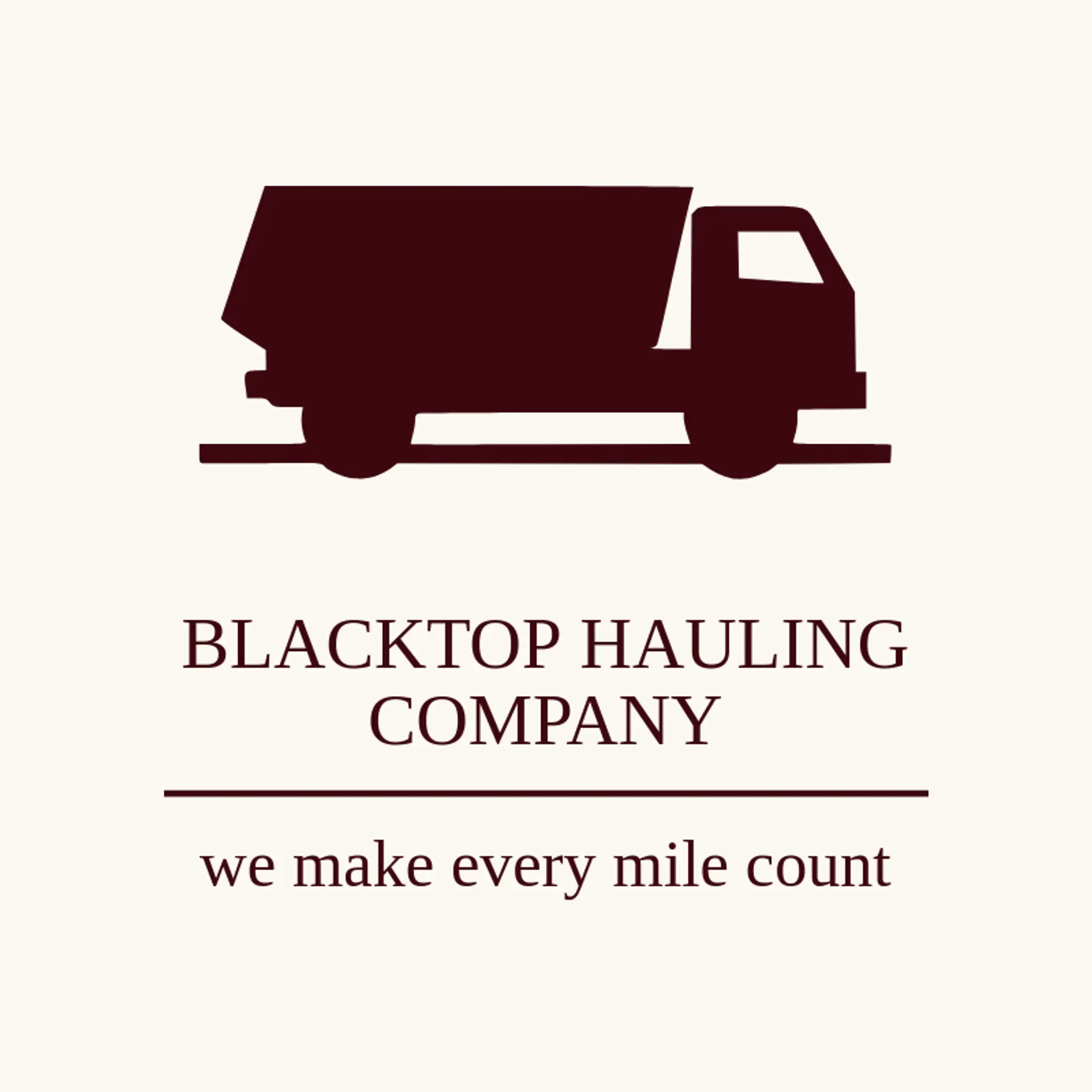 Blacktop Hauling Company logo for hauling