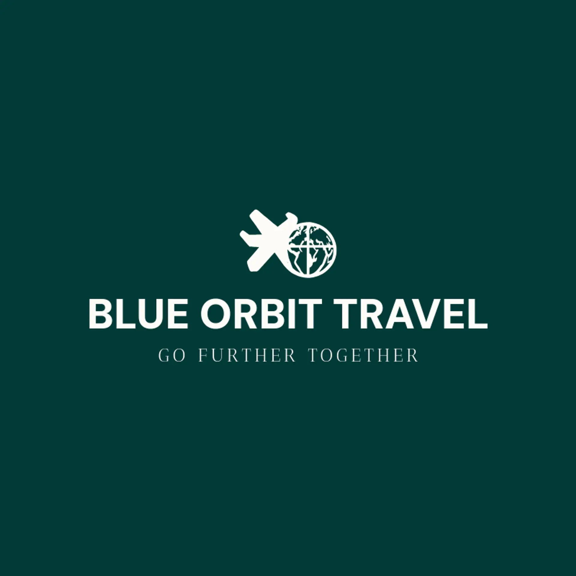 Blue Orbit Travel logo for globe